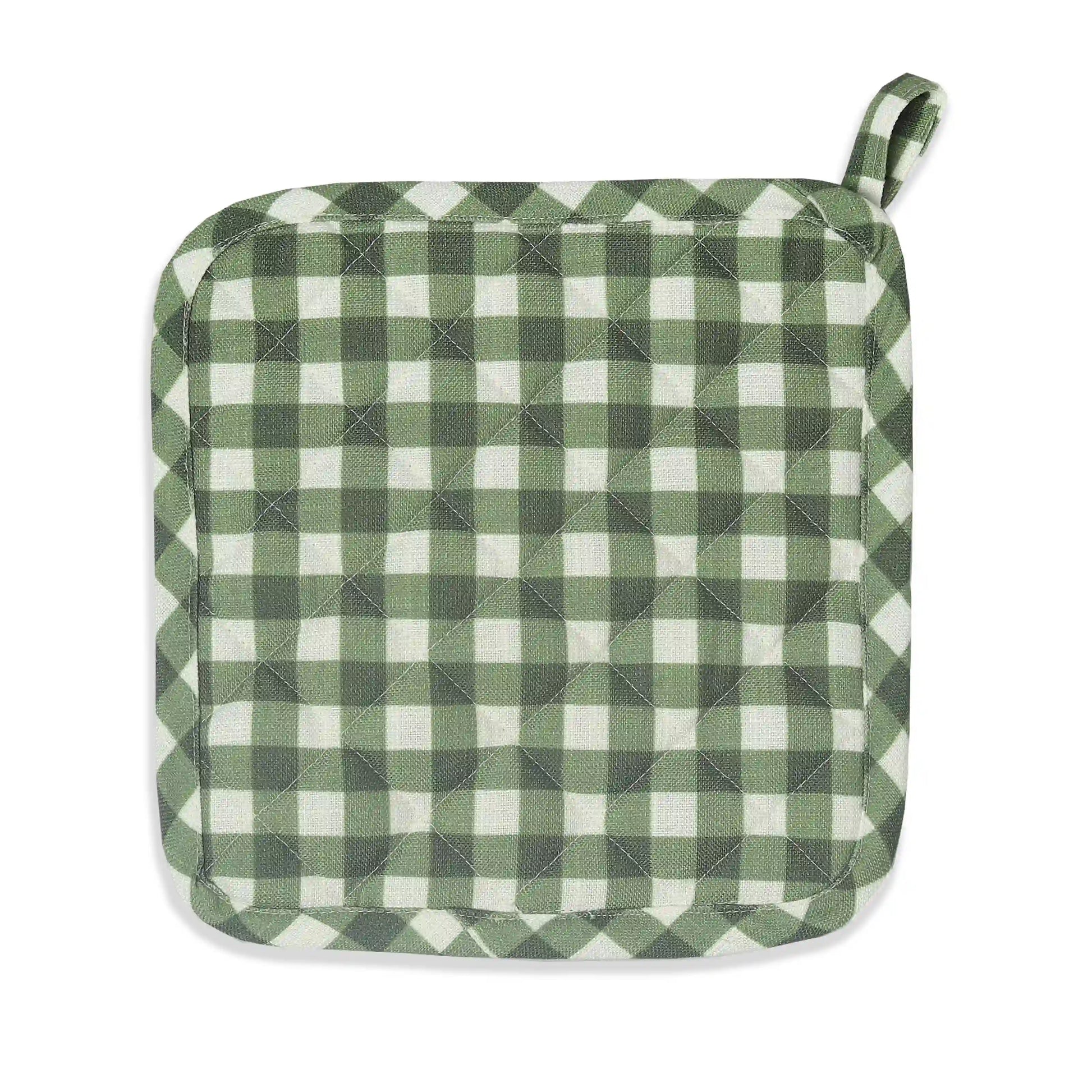 Nonna's Home 100% Polyester Pot Holders Small Rosemary Gingham / Pot Holder (18cm x 30cm)