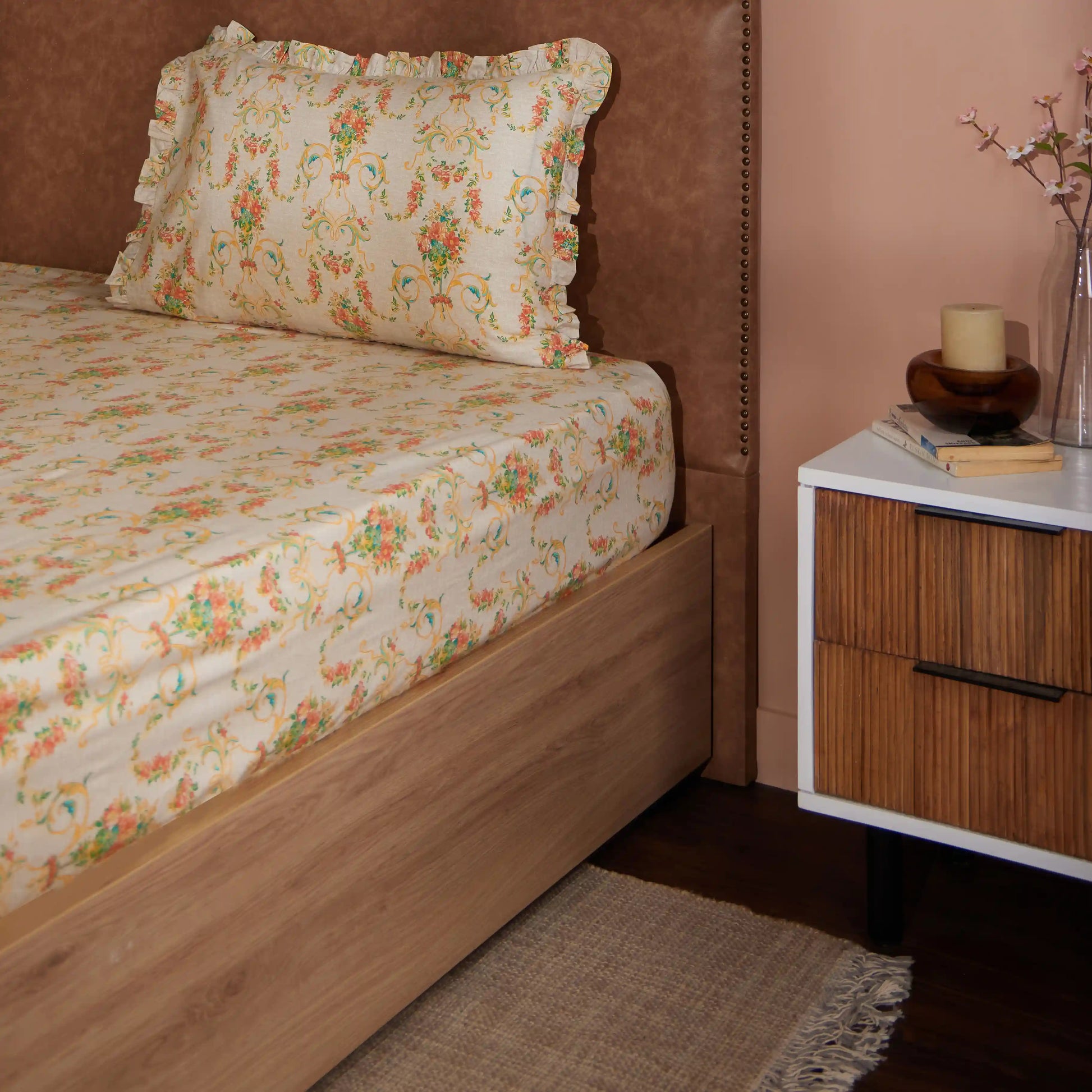 Bloomshire Luxe 100% Cotton Bedsheet Set Multicolour / Single