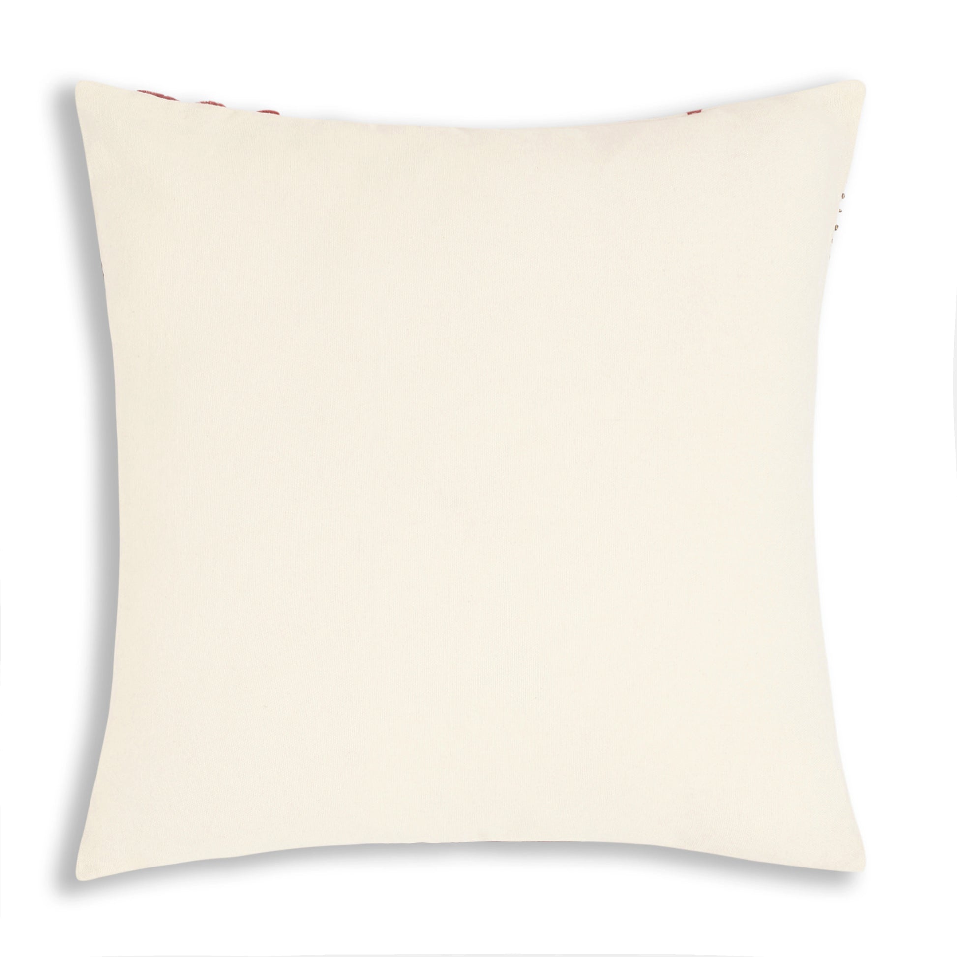 Espricia Embroidered Cushion Cover | Banjara Bloom Crimson / Cushion Cover (51cm x 51cm)