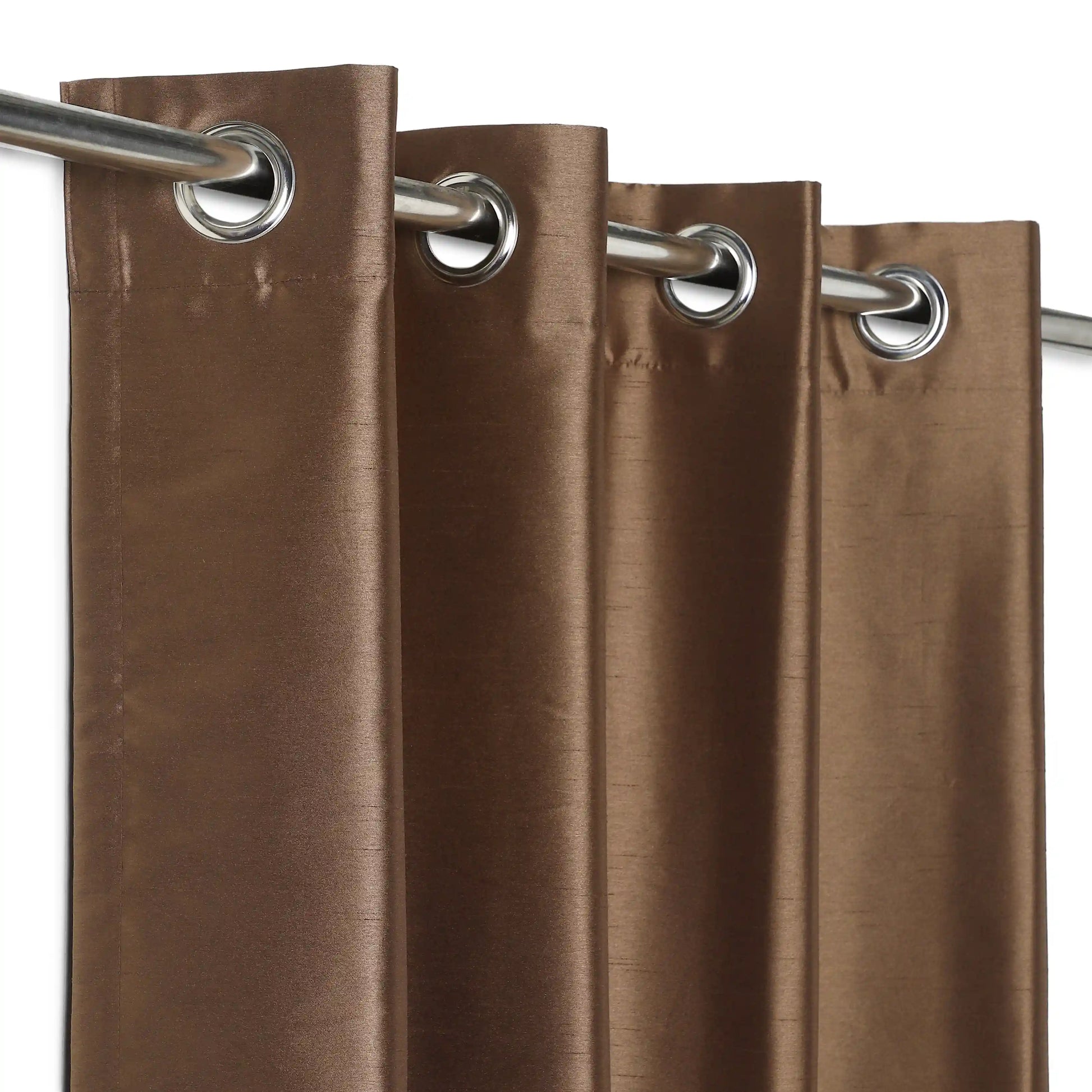 Paleto Set Of 2 Solid Readymade Curtains | Pure Hues Wood / Door (4.25ft X 7.22ft)