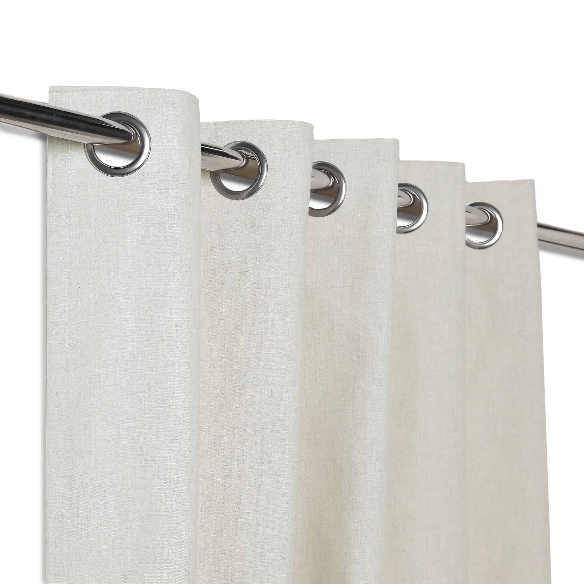 Pelushe Set Of 2 100% Cotton Solid Readymade Curtains | Everyday Hues Feather / Window (5ft X 4.4ft)