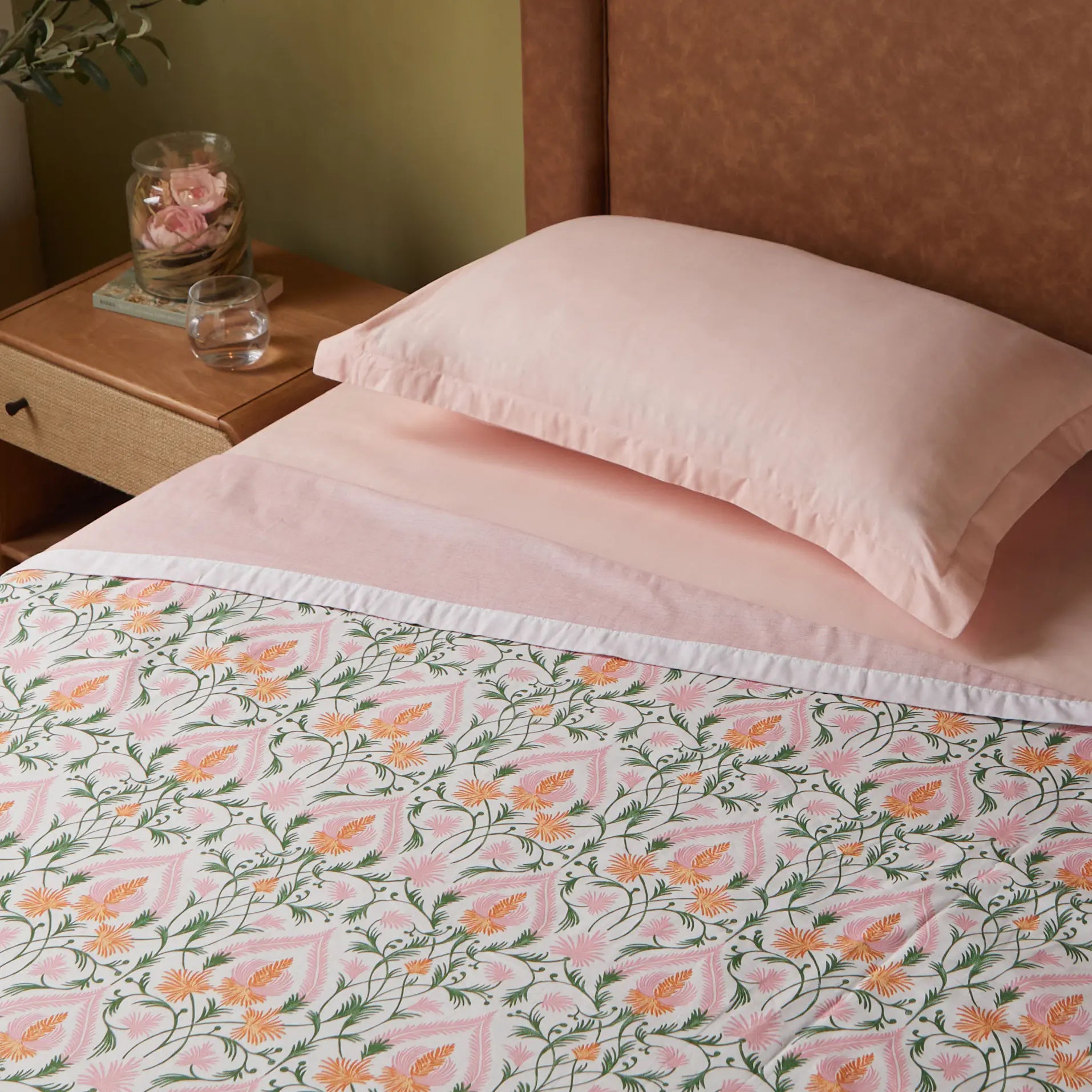 Bloomshire Classic | Everyday Charm Printed Reversible Dohar with Super Soft Flannel Layering-Salmon Salmon / Single