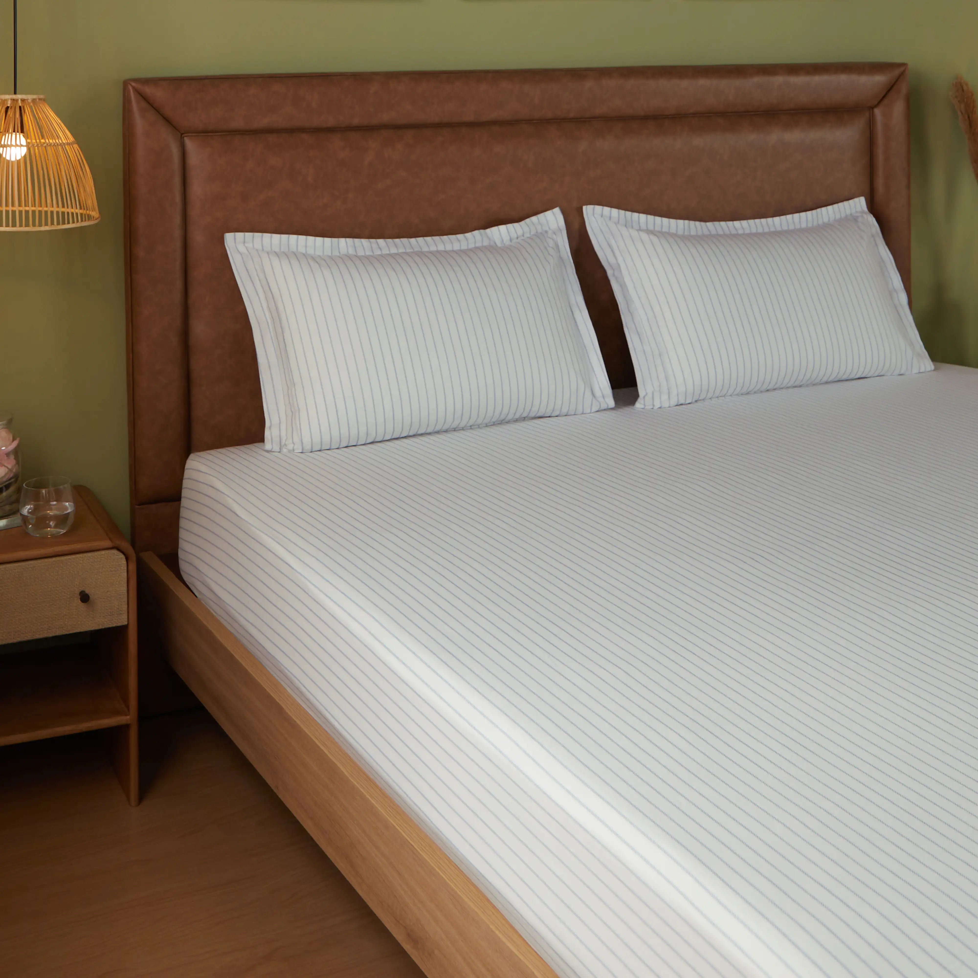 Bloomshire Classic 100% Cotton Fitted Sheet Set Blue / King