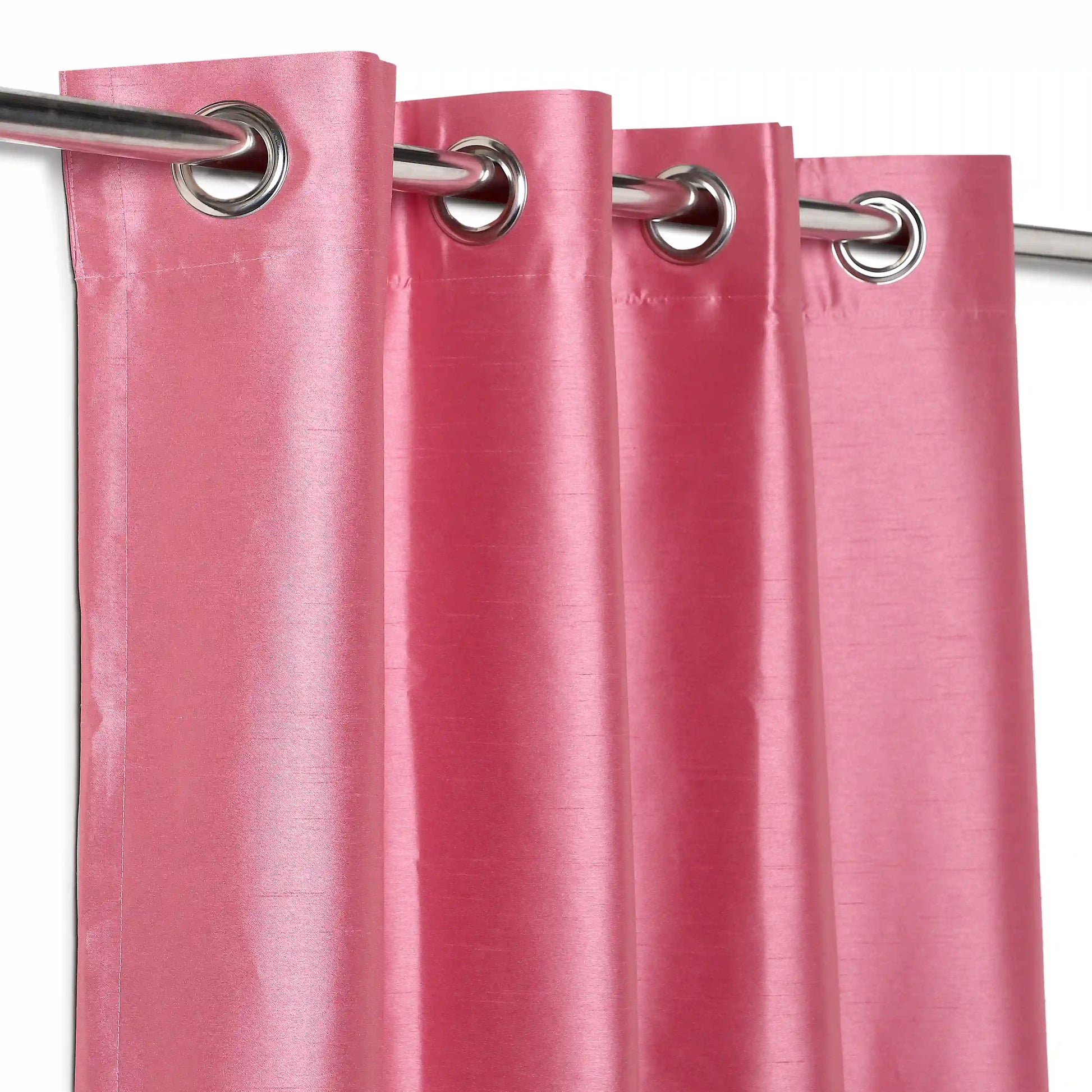 Paleto Set Of 2 Solid Readymade Curtains | Pure Hues Fuchsia Pink / Door (4.25ft X 7.22ft)