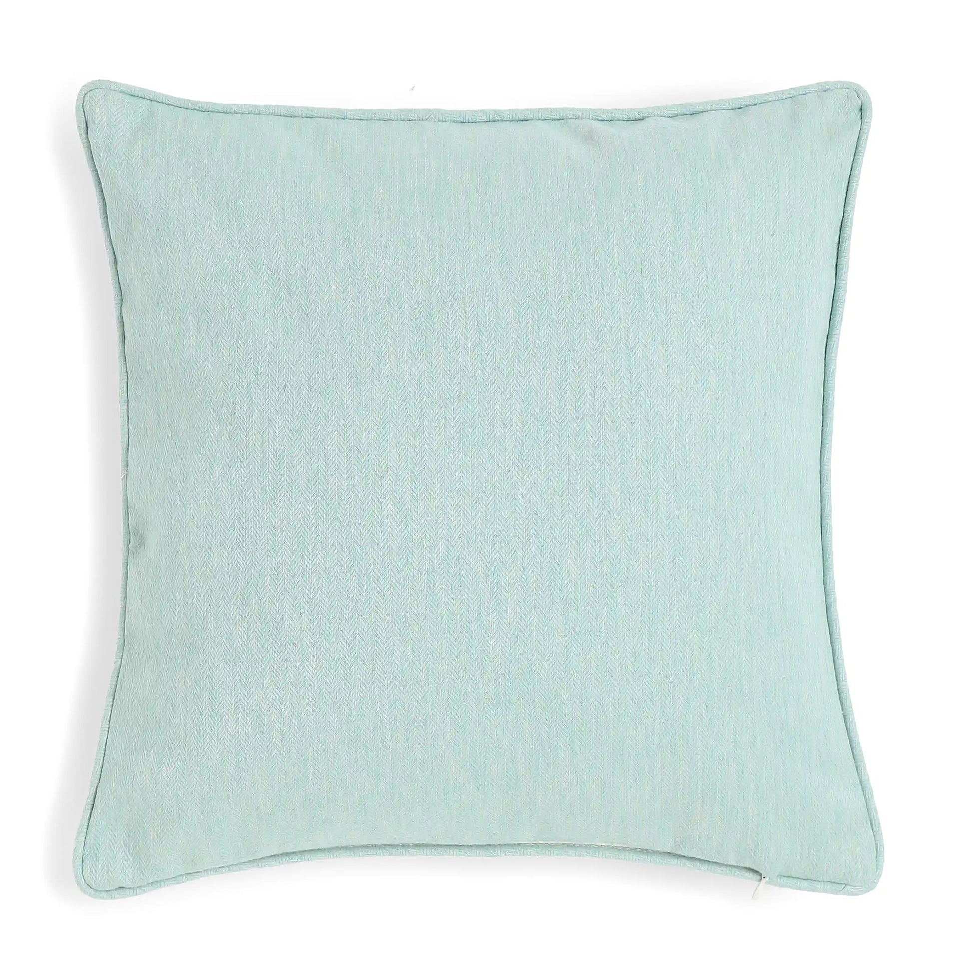 Vissencia Solid Cushion Cover | Textured Weaves Blue Sky / Cushion Cover (41cm x 41cm)
