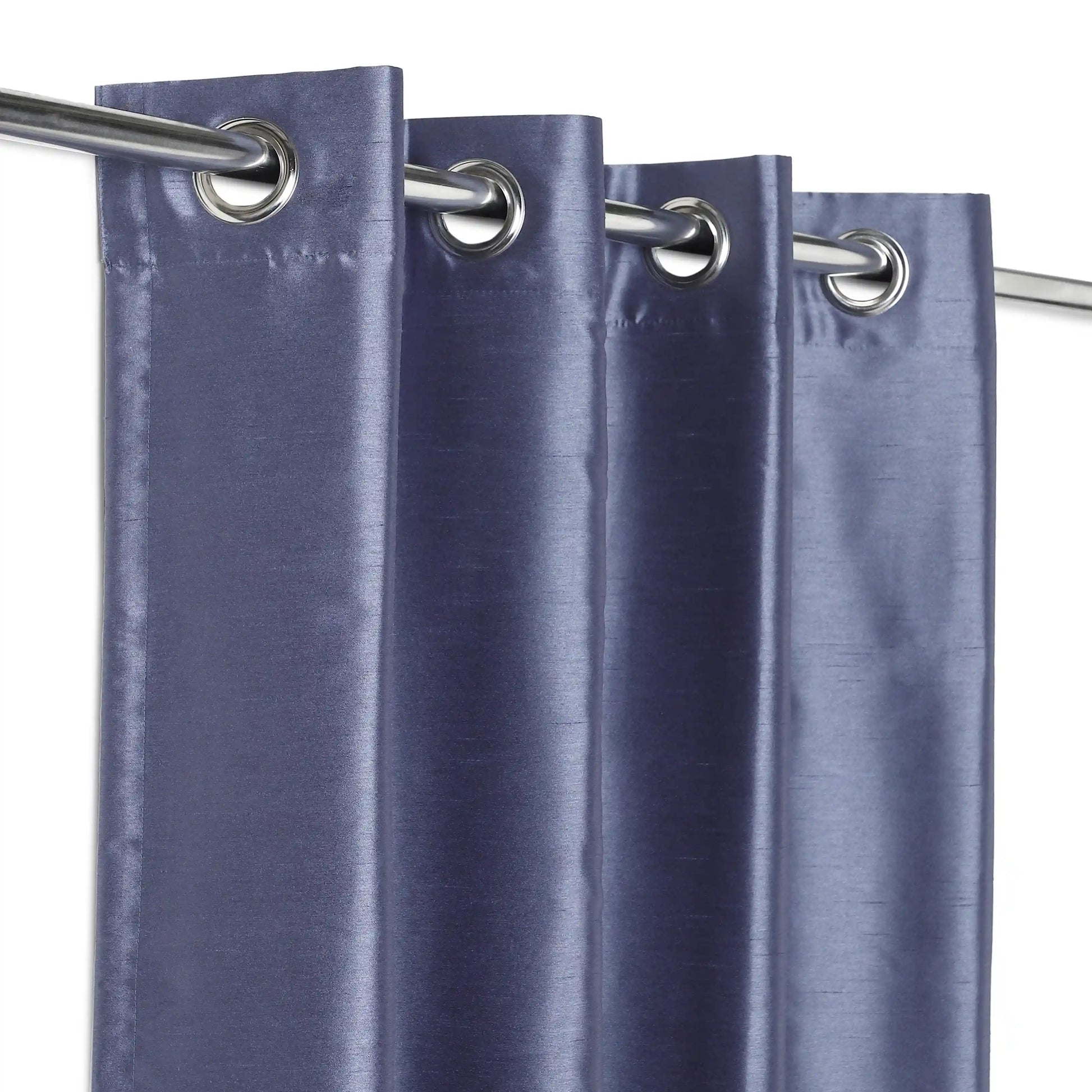 Paleto Set Of 2 Solid Readymade Curtains | Pure Hues Indigo Ash / Door (4.25ft X 7.22ft)