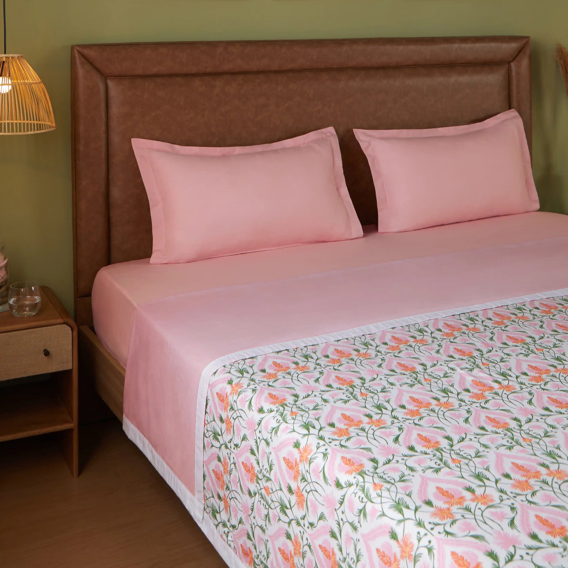 Bloomshire Classic | Everyday Charm Printed Reversible Dohar with Super Soft Flannel Layering-Salmon Salmon / Double