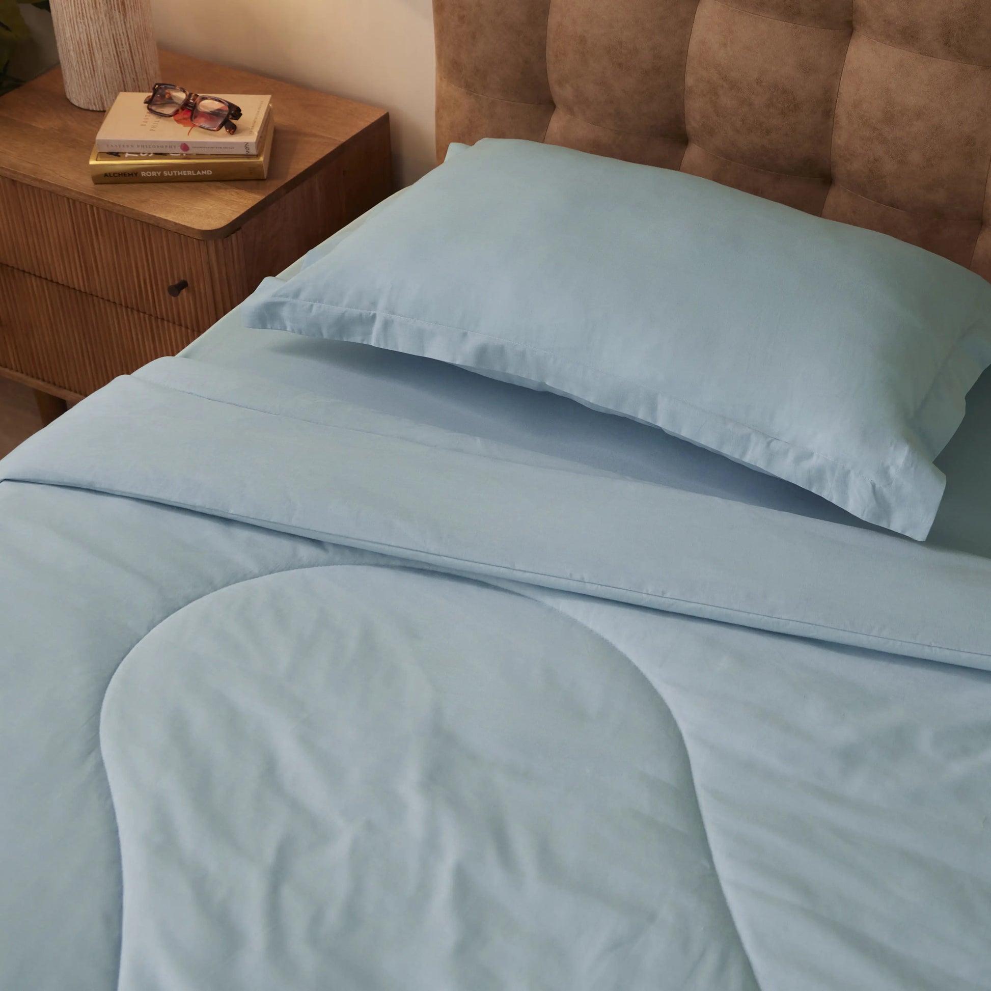 Paleto | Everyday Hues Cotton Solid Dyed 120GSM Comforter-Blue Sky Blue Sky / Single