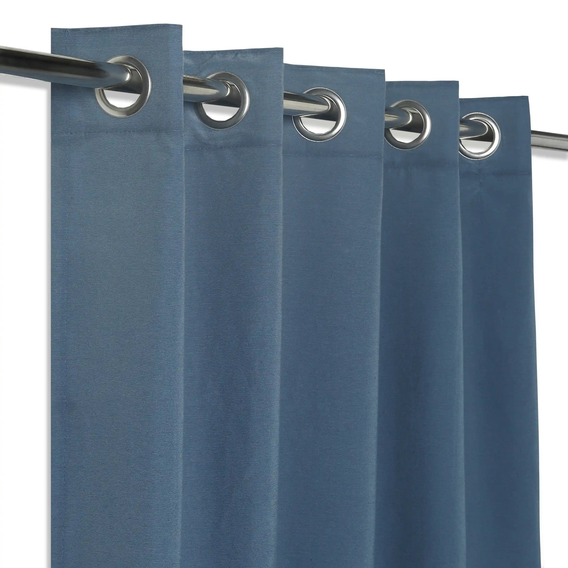 Paleto Set Of 2 Solid Readymade Curtains | Hue Harmony Denim / Window (5ft X 4.4ft)