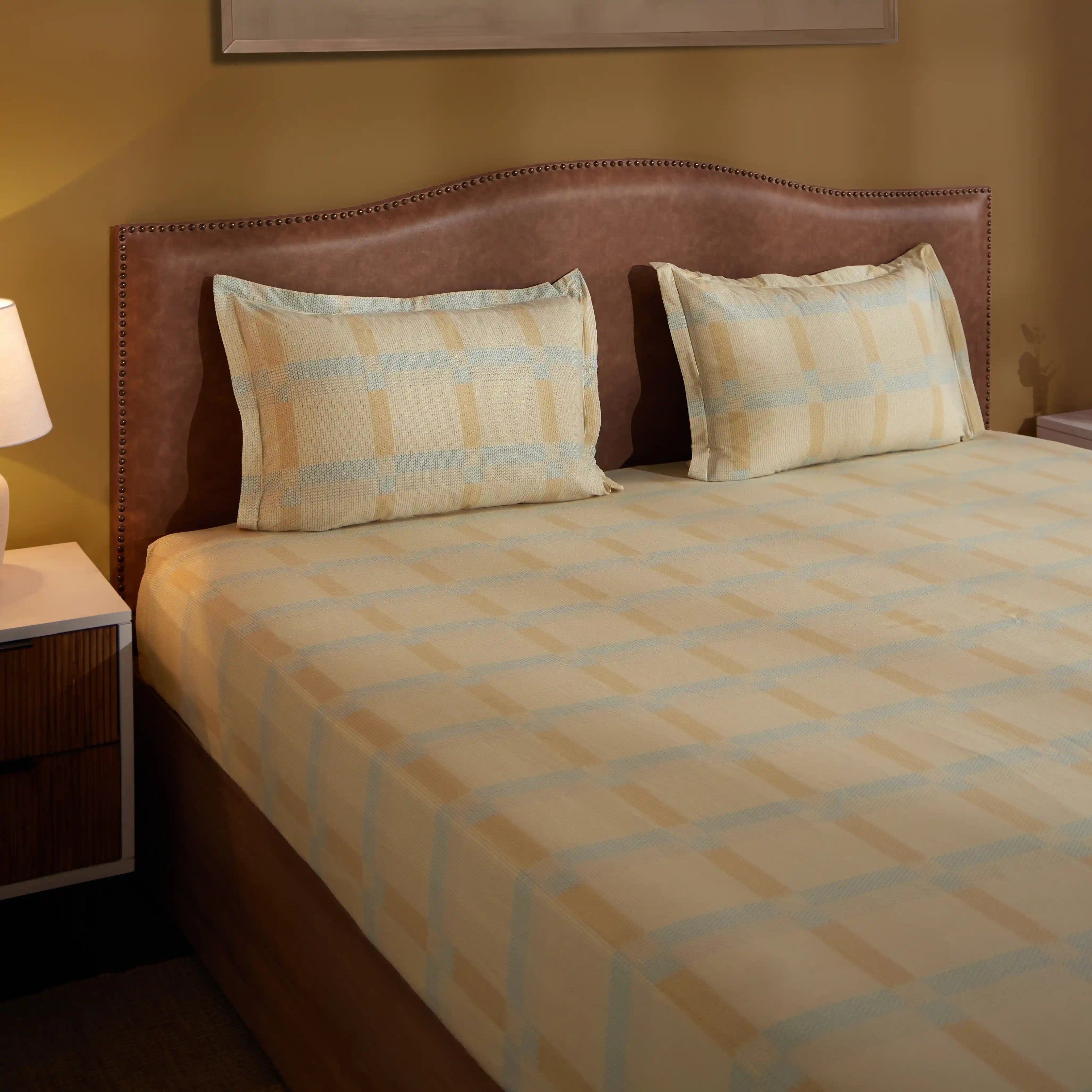 Threadscapes Printed Fitted Sheet Set-Sand Sand / King