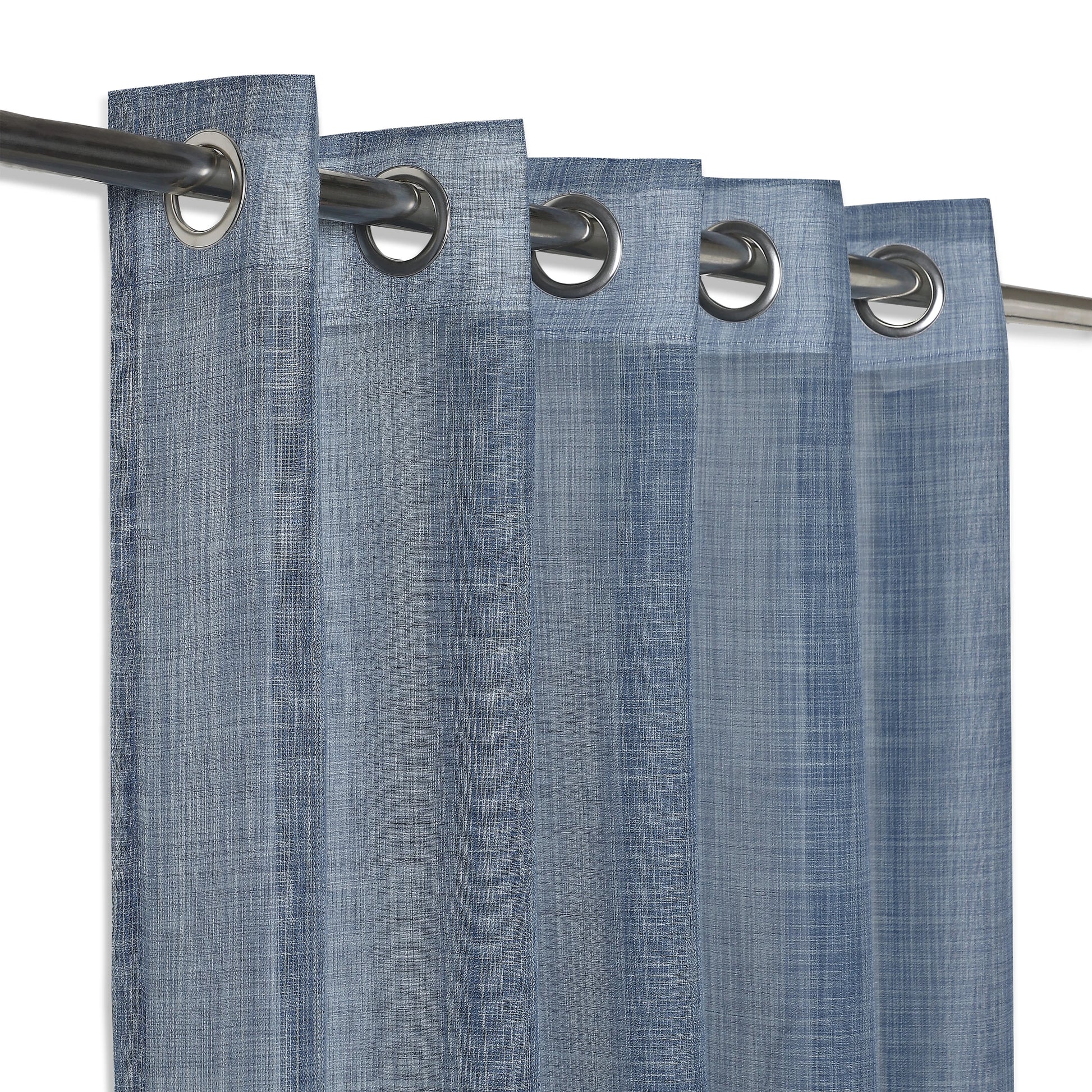 Velina Set Of 2 Sheer Readymade Curtains | 
Earthbound Denim / Door (7ft X 4.4ft)