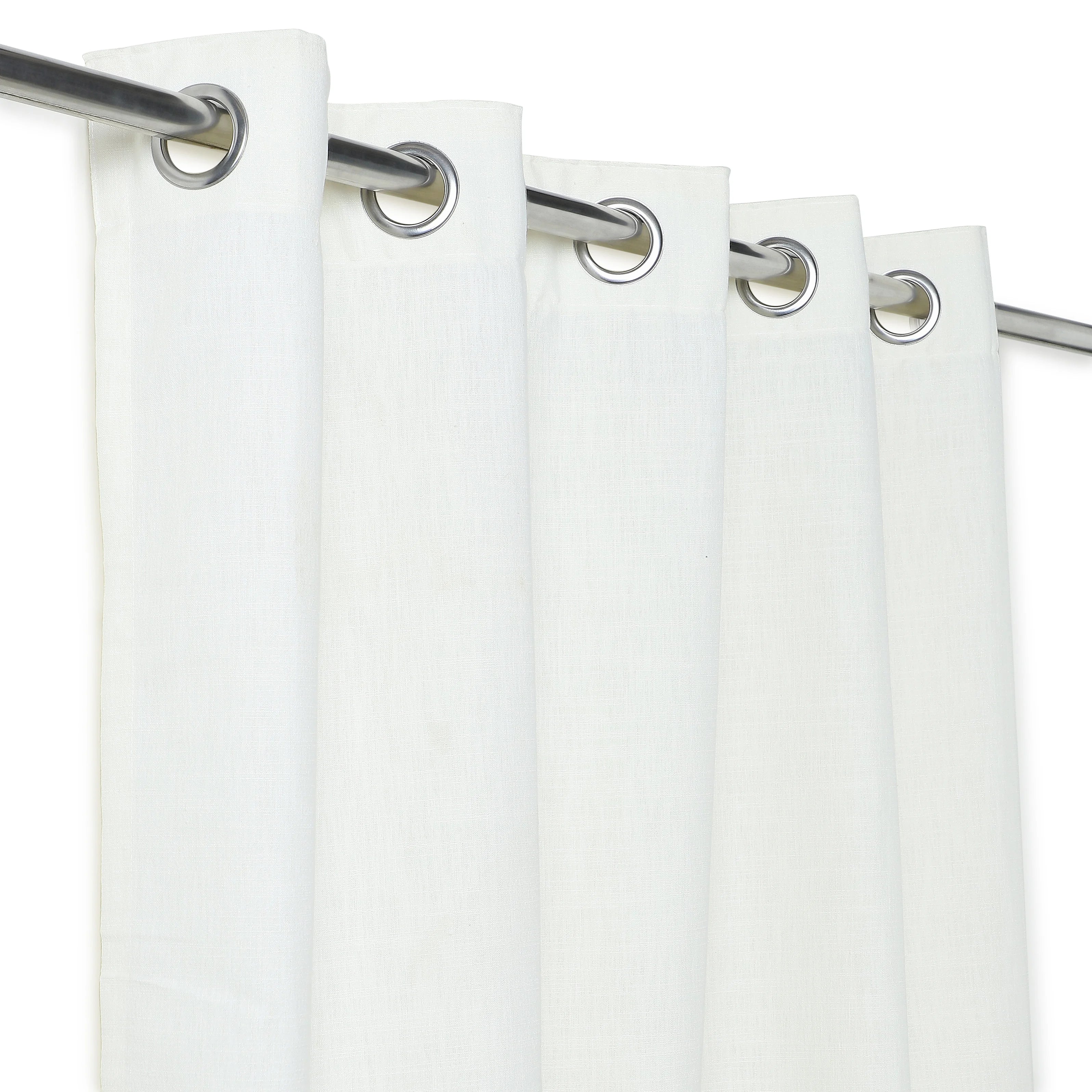 Paleto Set Of 2 Solid Readymade Curtains | Earthen Hues Vanilla / Door-XL (9ft X 4.4ft)