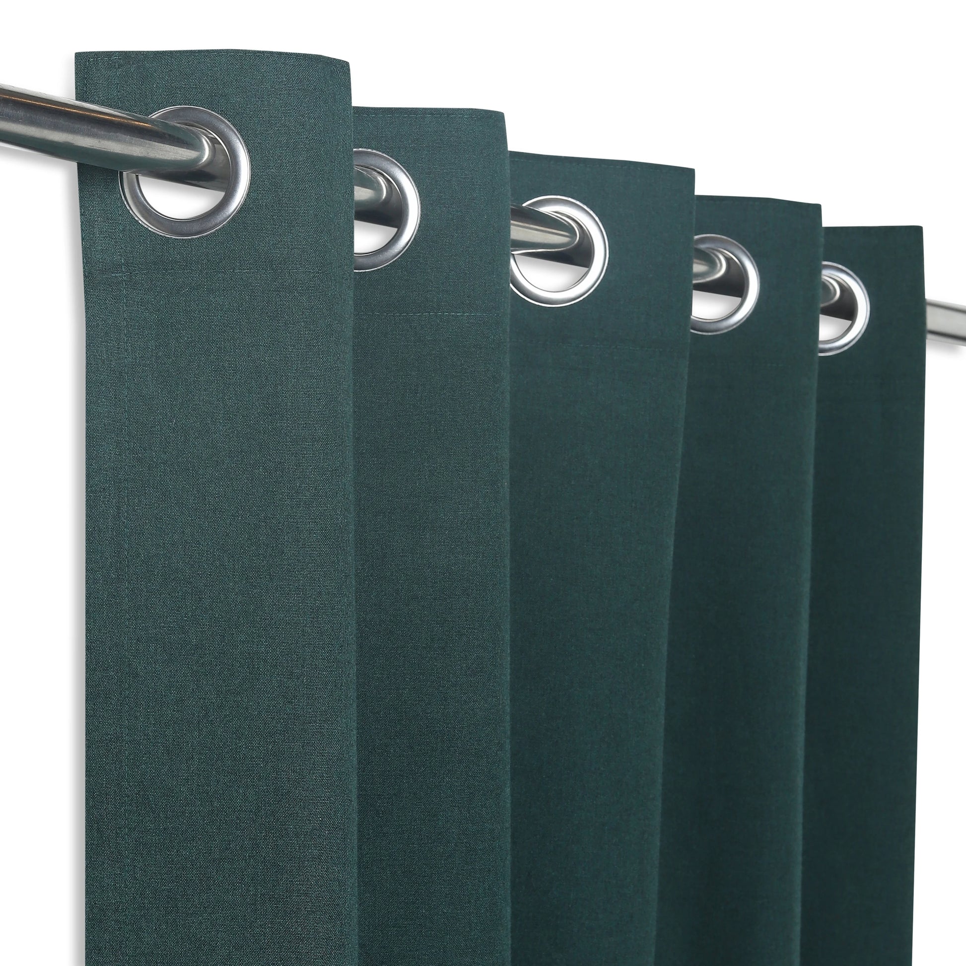 Pelushe Set Of 2 100% Cotton Solid Readymade Curtains | Everyday Hues Forest / Door (7ft X 4.4ft)