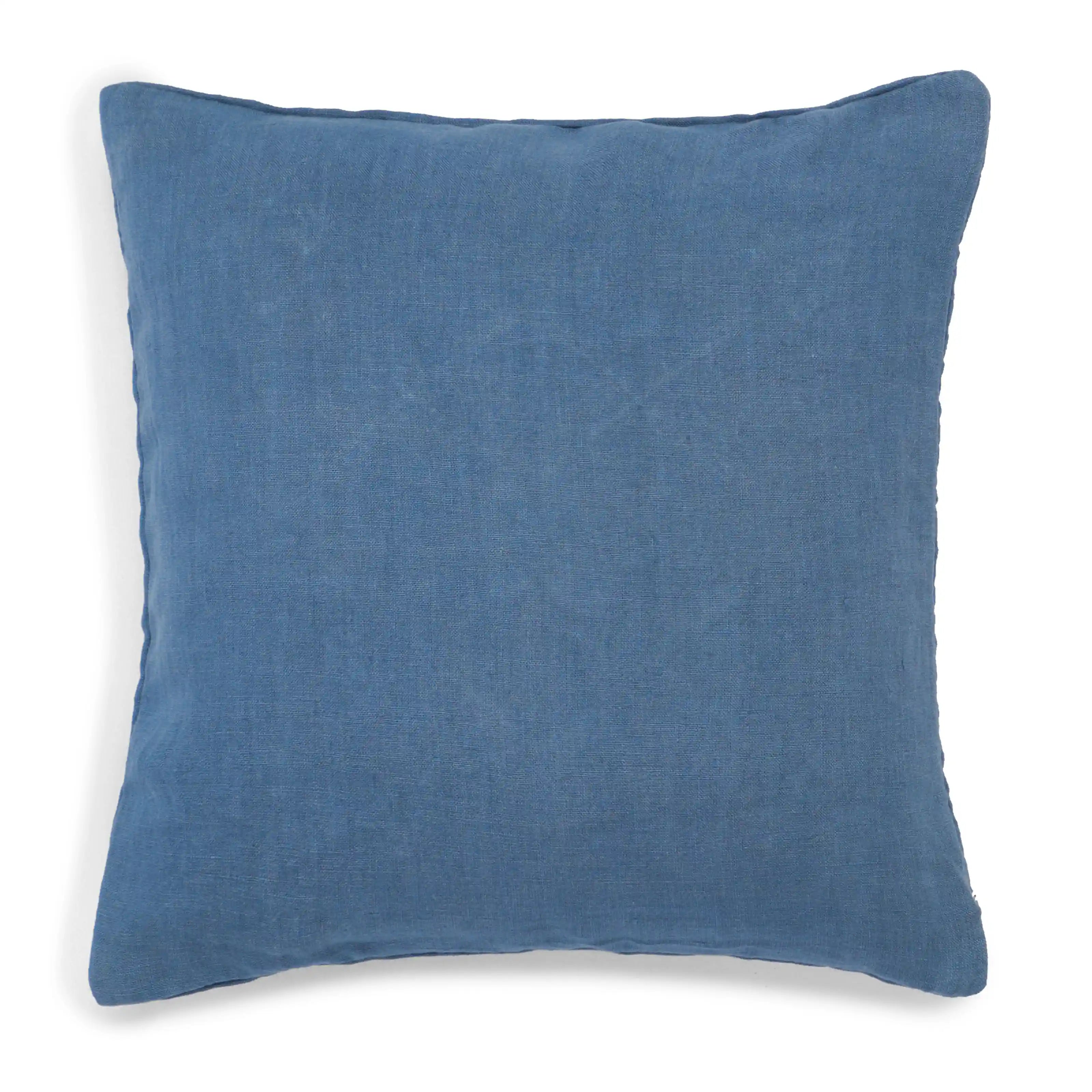 Estrella Embroidered Cushion Cover | Karigari Threads Denim Blue / Cushion Cover (41cm x 41cm)