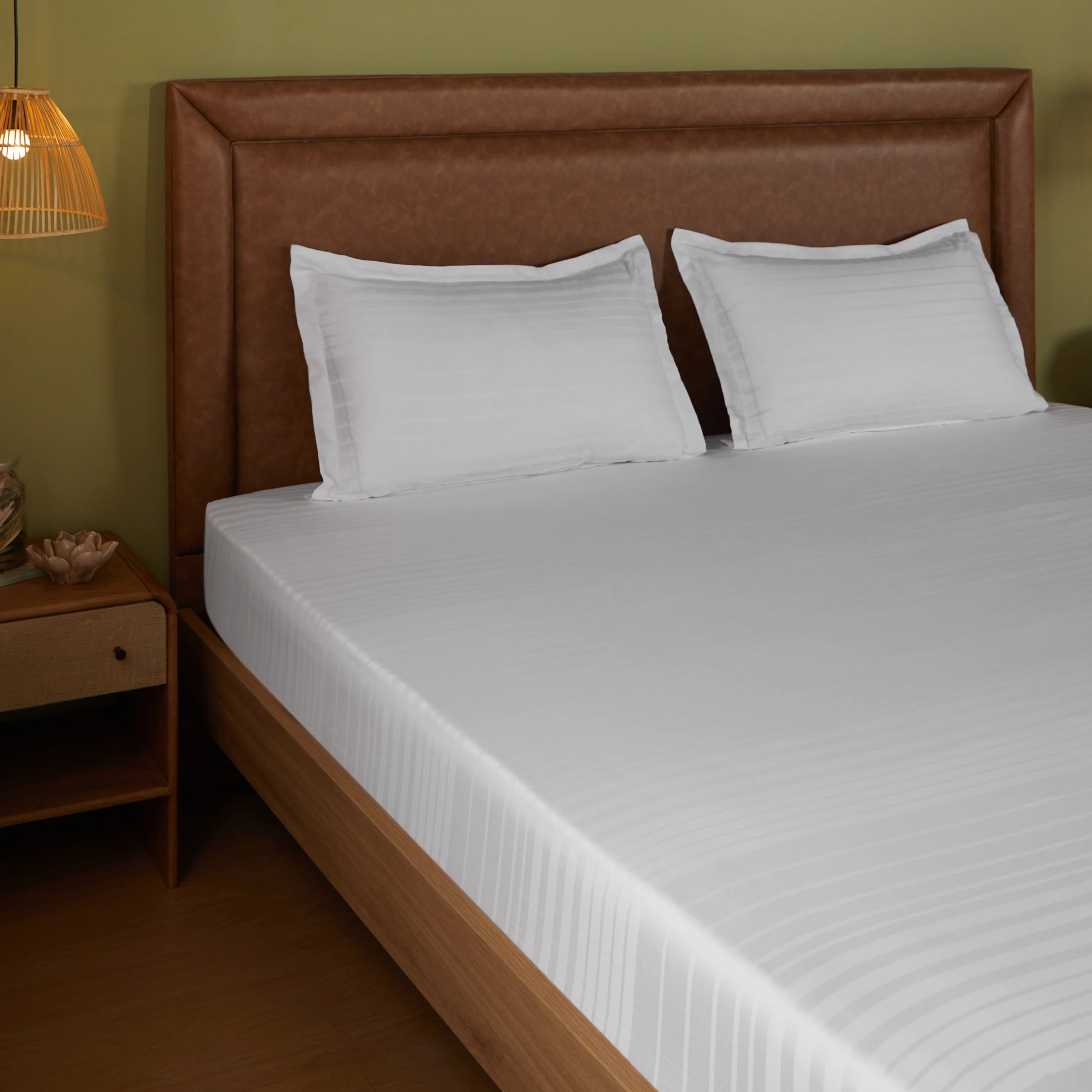 Seraya 100% Cotton Super King Bedsheet Set White / Super King
