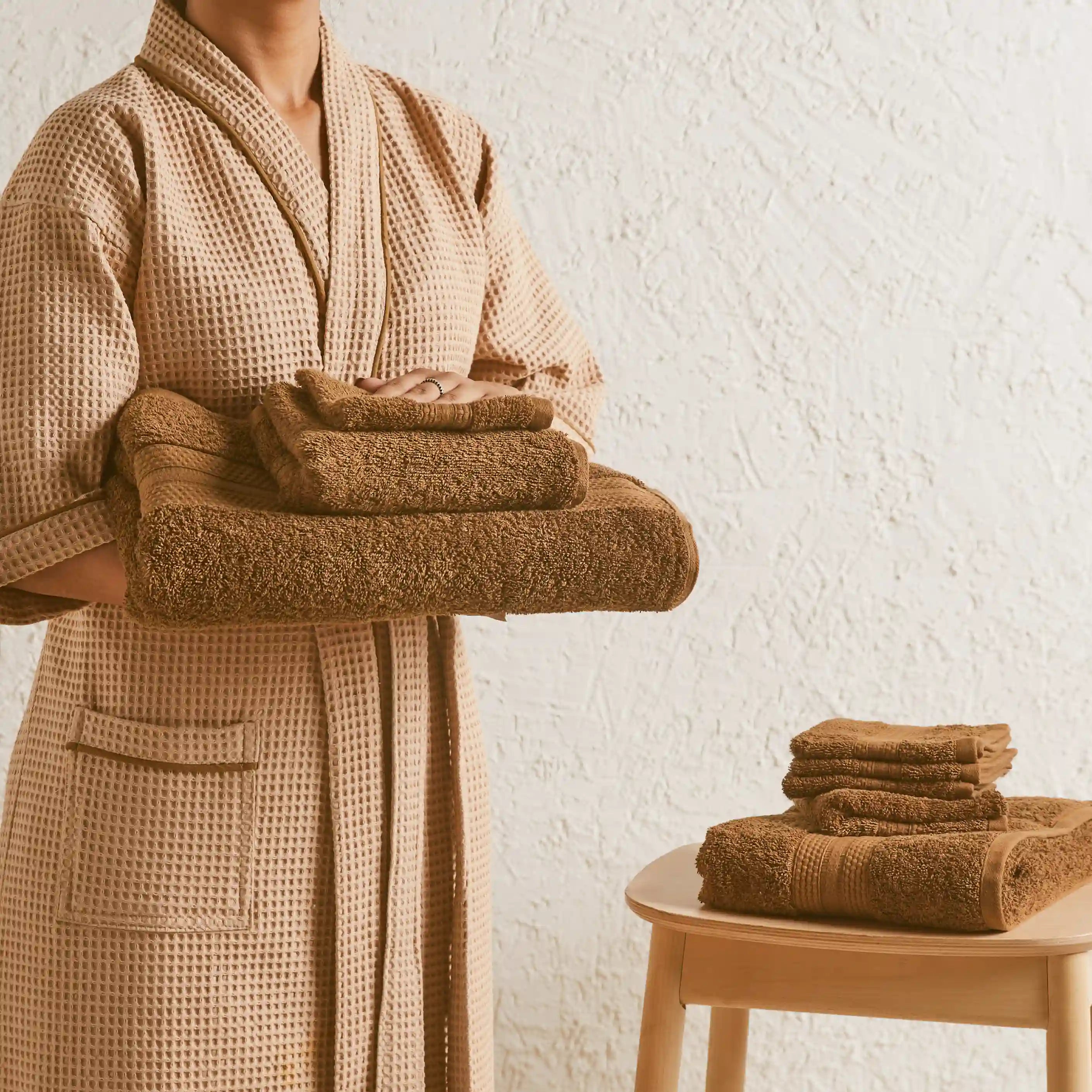 Paleto | Everyday Essentials Absorbent Ring Spun Cotton 8 Piece Terry Towel Set | Set of Bath, Hand & Face Towels Chocolate / 8 Piece Set