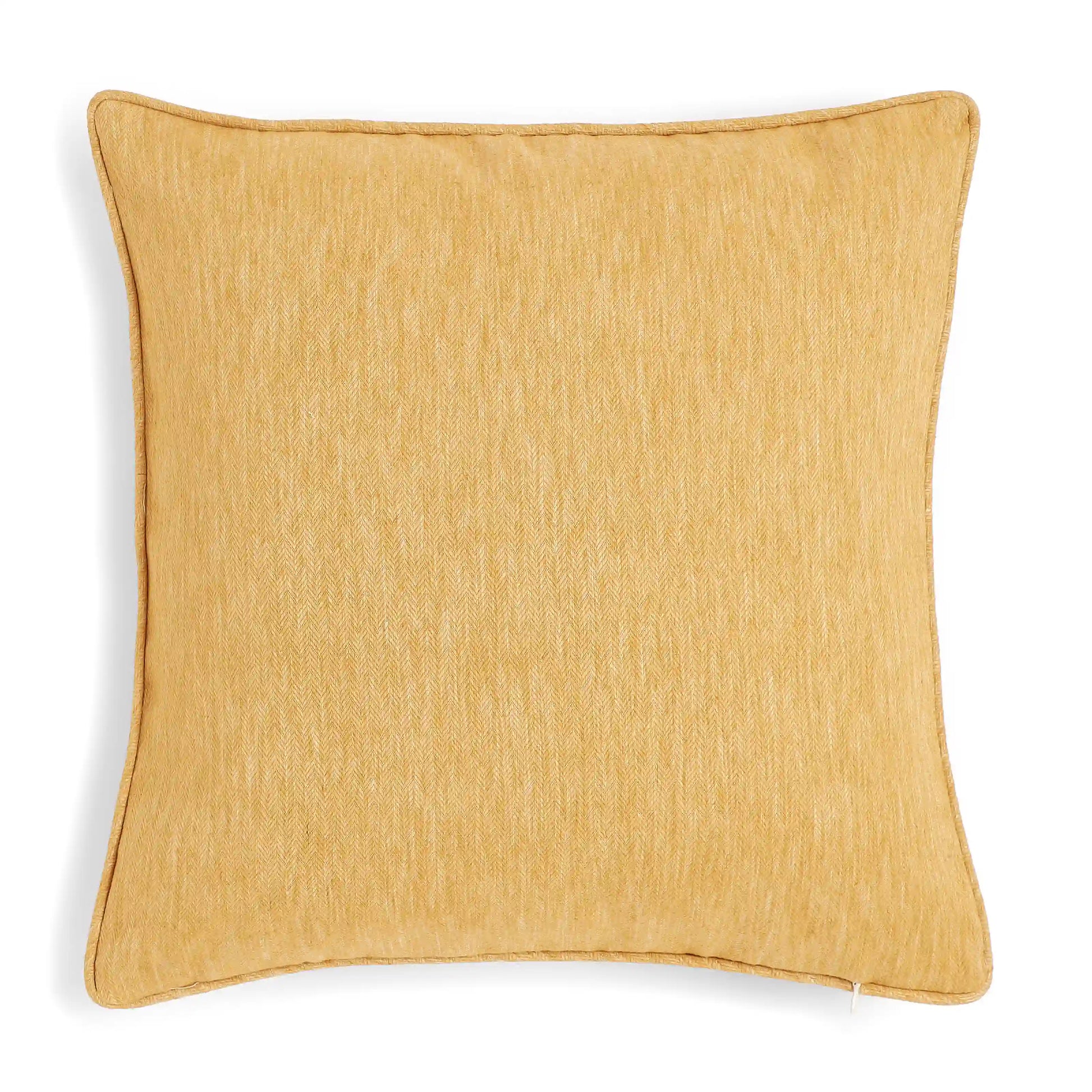 Vissencia Solid Cushion Cover | Textured Weaves Golden Nectar / Cushion Cover (51cm x 51cm)