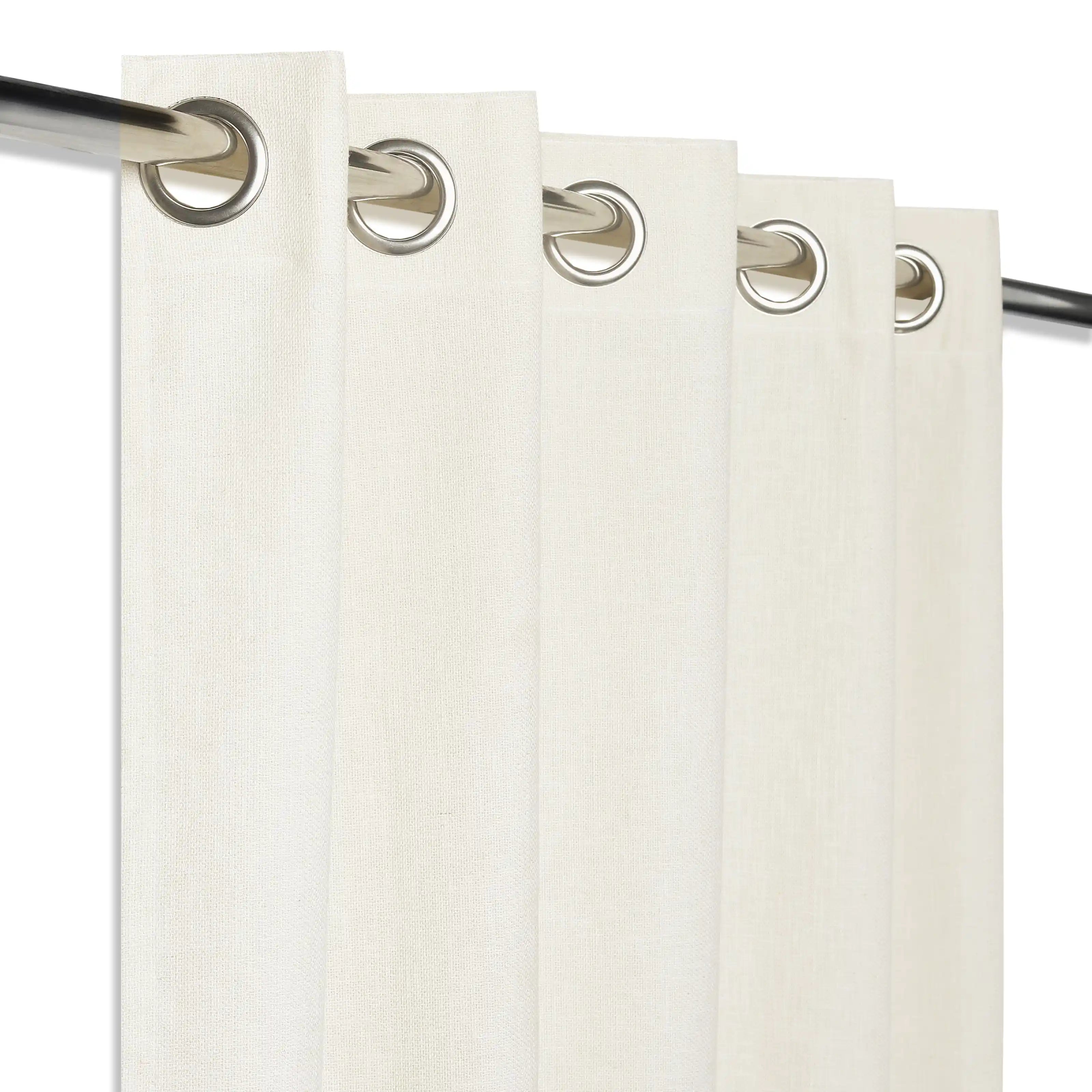 Paleto Set Of 2 Solid Readymade Curtains | Monochrome Play Snow / Window (5ft X 4.4ft)