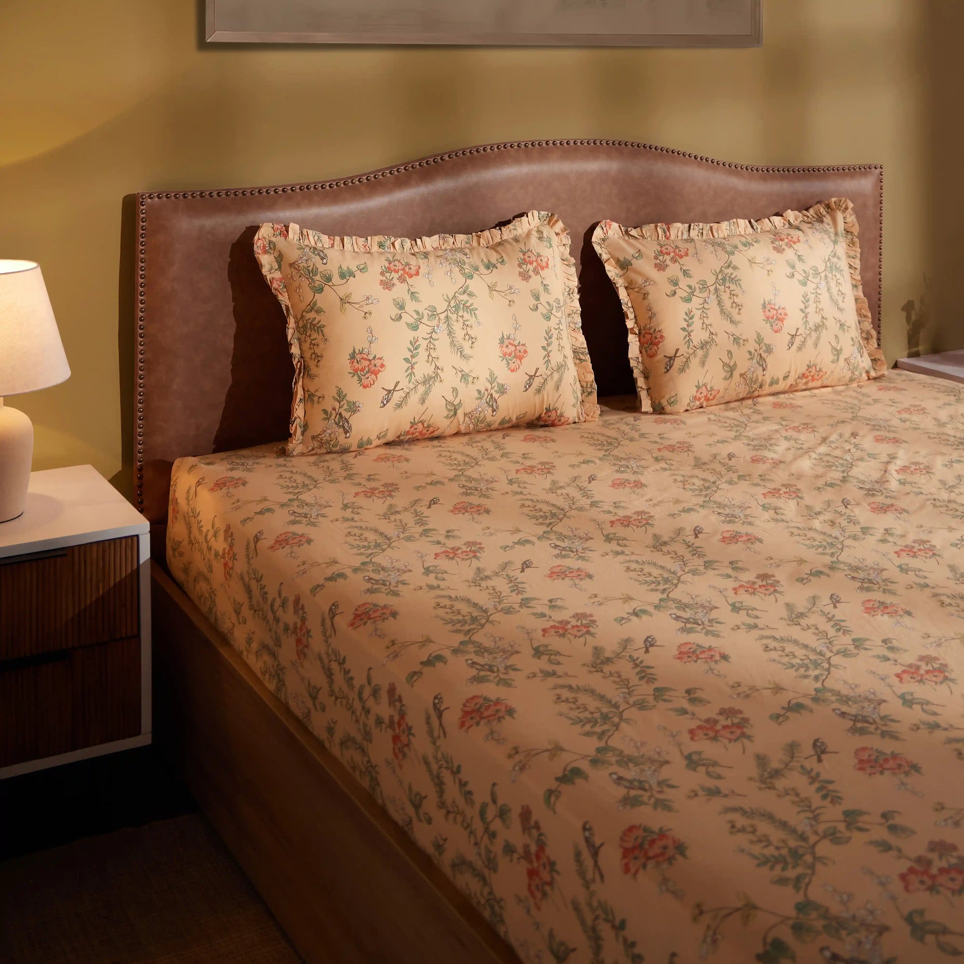 Bloomshire Luxe 100% Cotton Bedsheet Set Peach / Super King