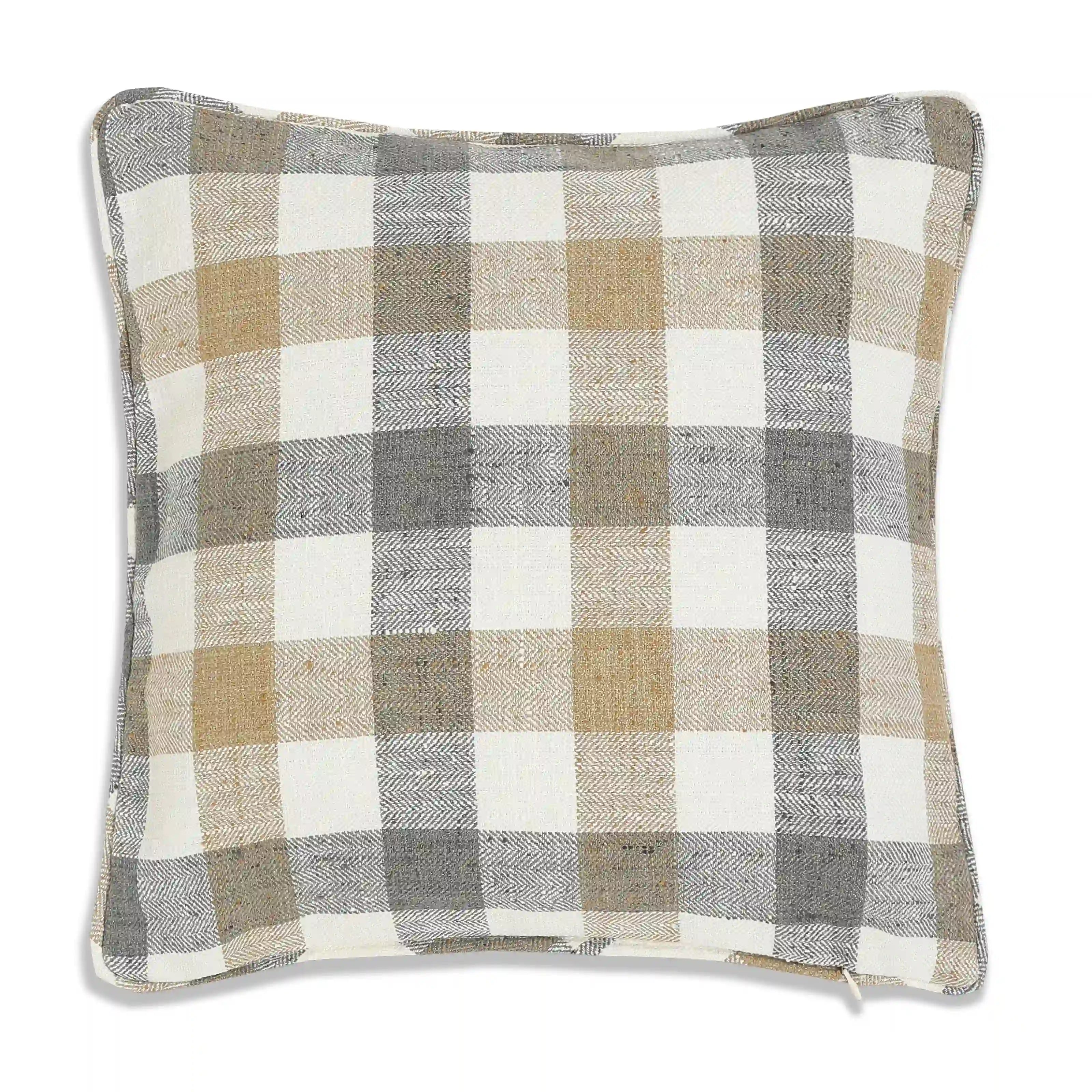 Espricia Woven Cushion Cover | Check Mate Beige / Cushion Cover (41cm x 41cm)
