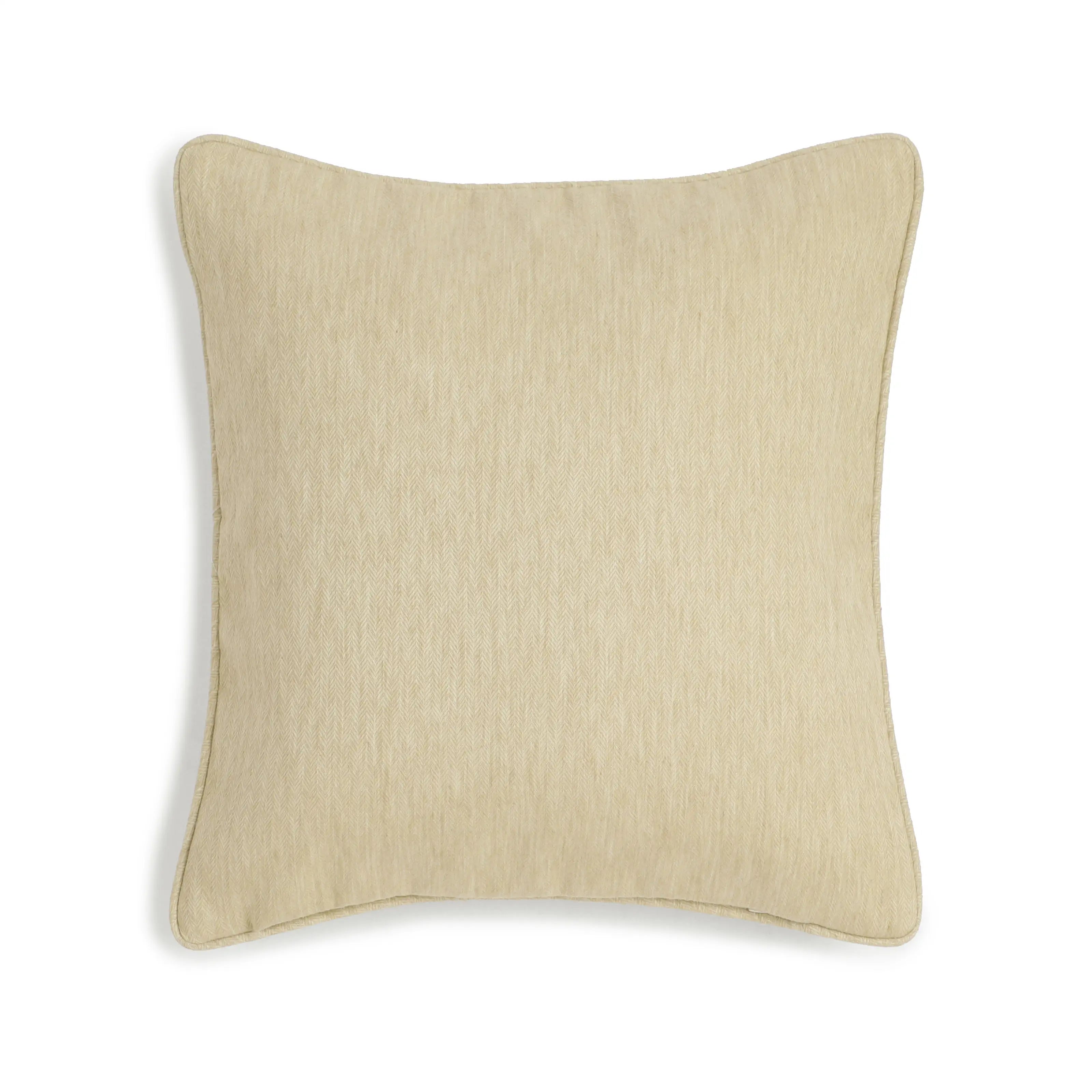 Vissencia Solid Cushion Cover | Textured Weaves Almond Whisper / Cushion Cover (41cm x 41cm)