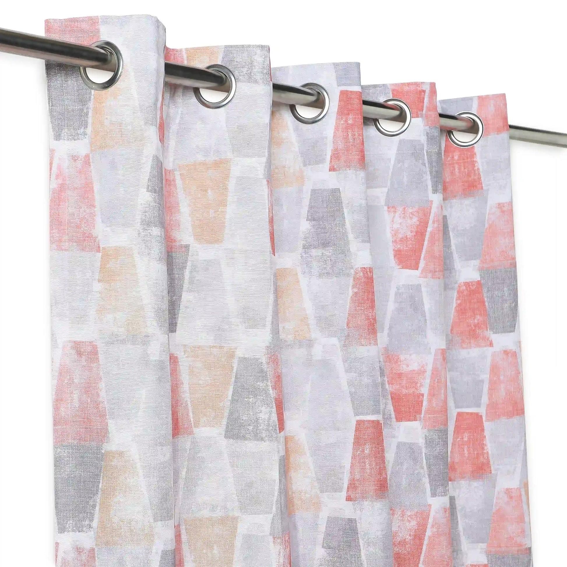 Chippa Lane Set Of 2 Printed Readymade Curtains | Brickscapes Ash Grey / Door-XL (9ft X 4.4ft)