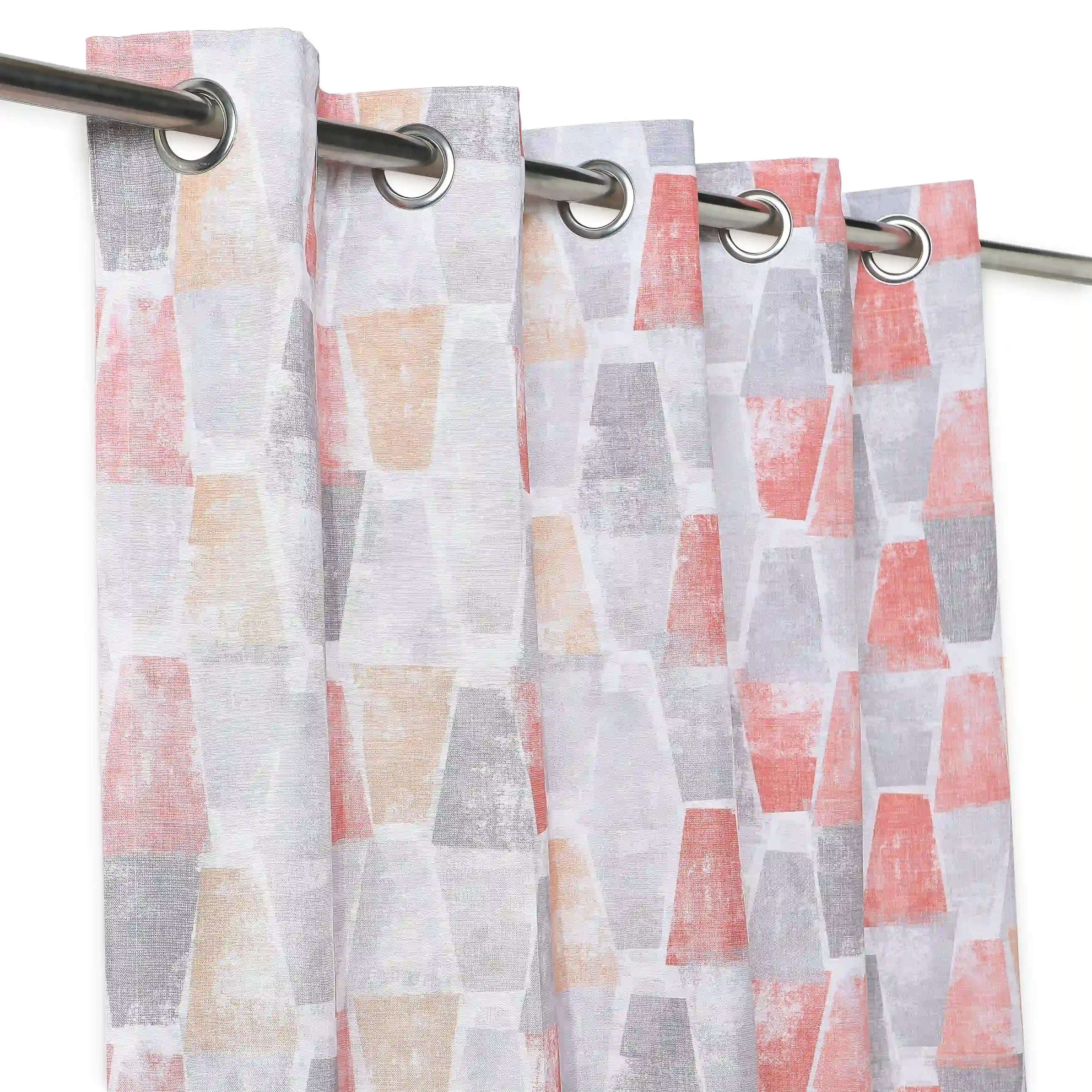 Chippa Lane Set Of 2 Printed Readymade Curtains | Brickscapes Ash Grey / Door-XL (9ft X 4.4ft)