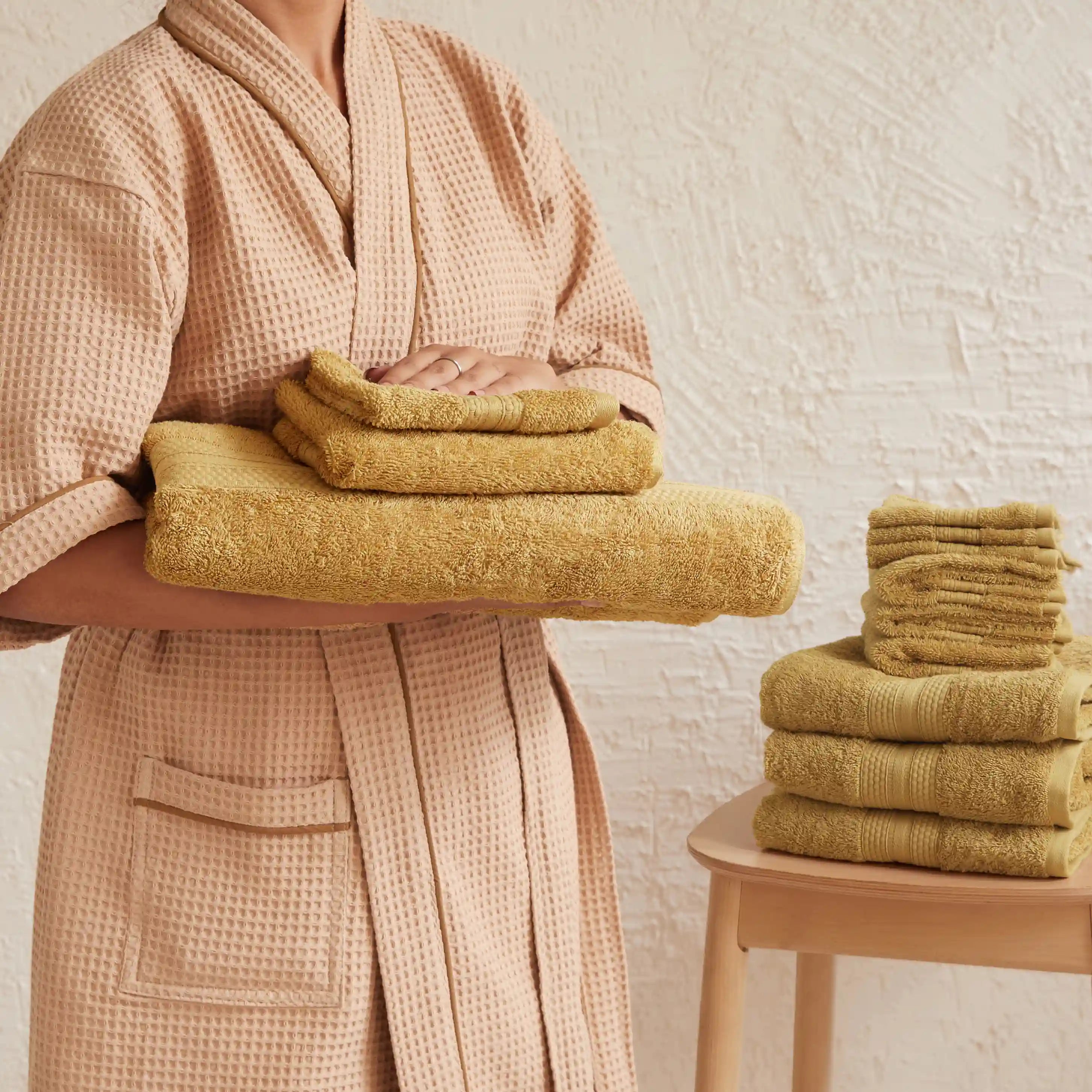 Paleto 100% Cotton Towel Set - Pack Of 12 Beige / 12 Piece Set