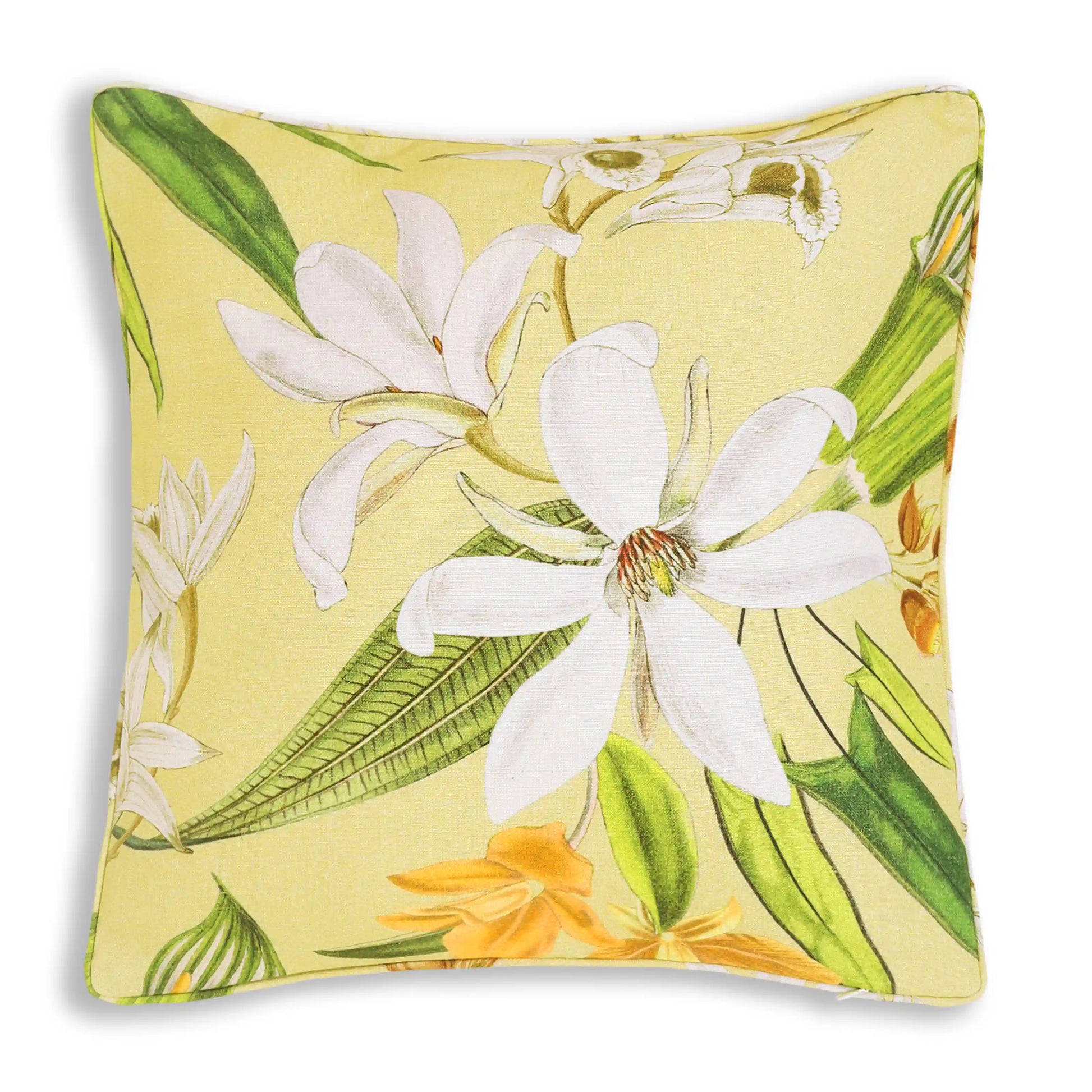 Espricia Printed Cushion Cover | Botanic Hues Light Yellow / Cushion Cover (41cm x 41cm)