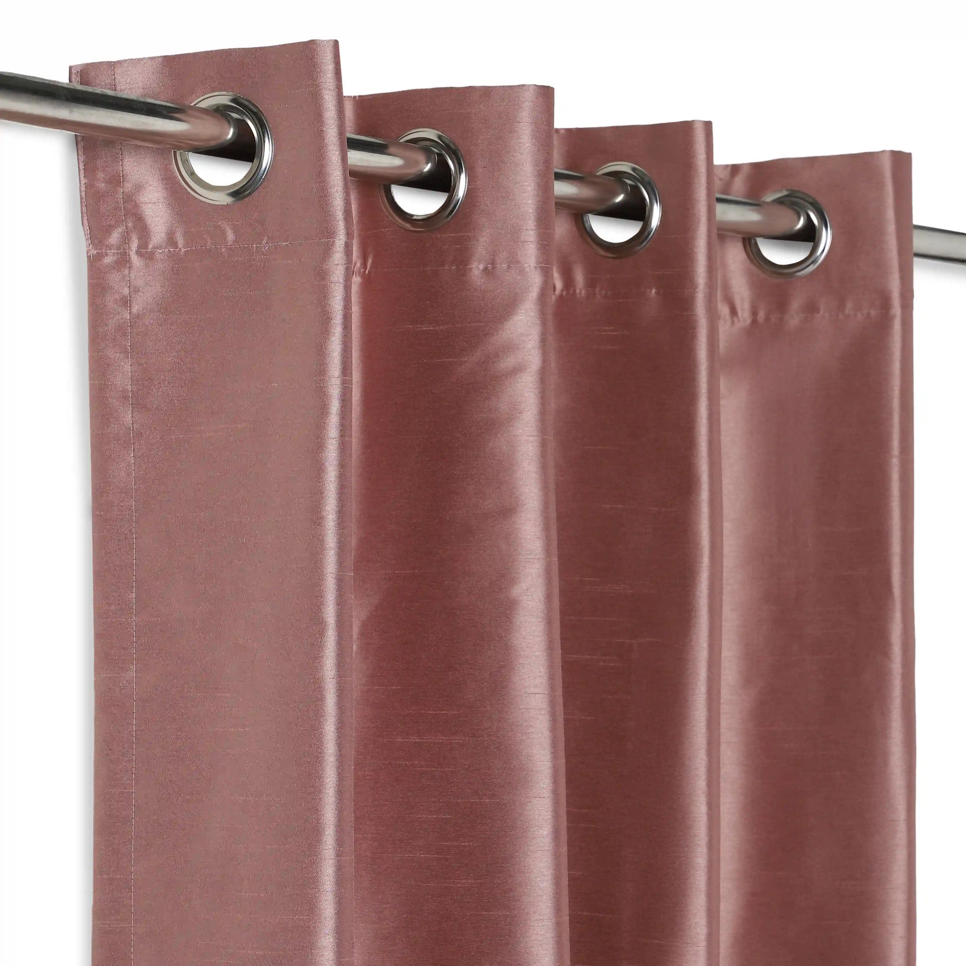 Paleto Set Of 2 Solid Readymade Curtains | Pure Hues Blush Sand / Door (4.25ft X 7.22ft)