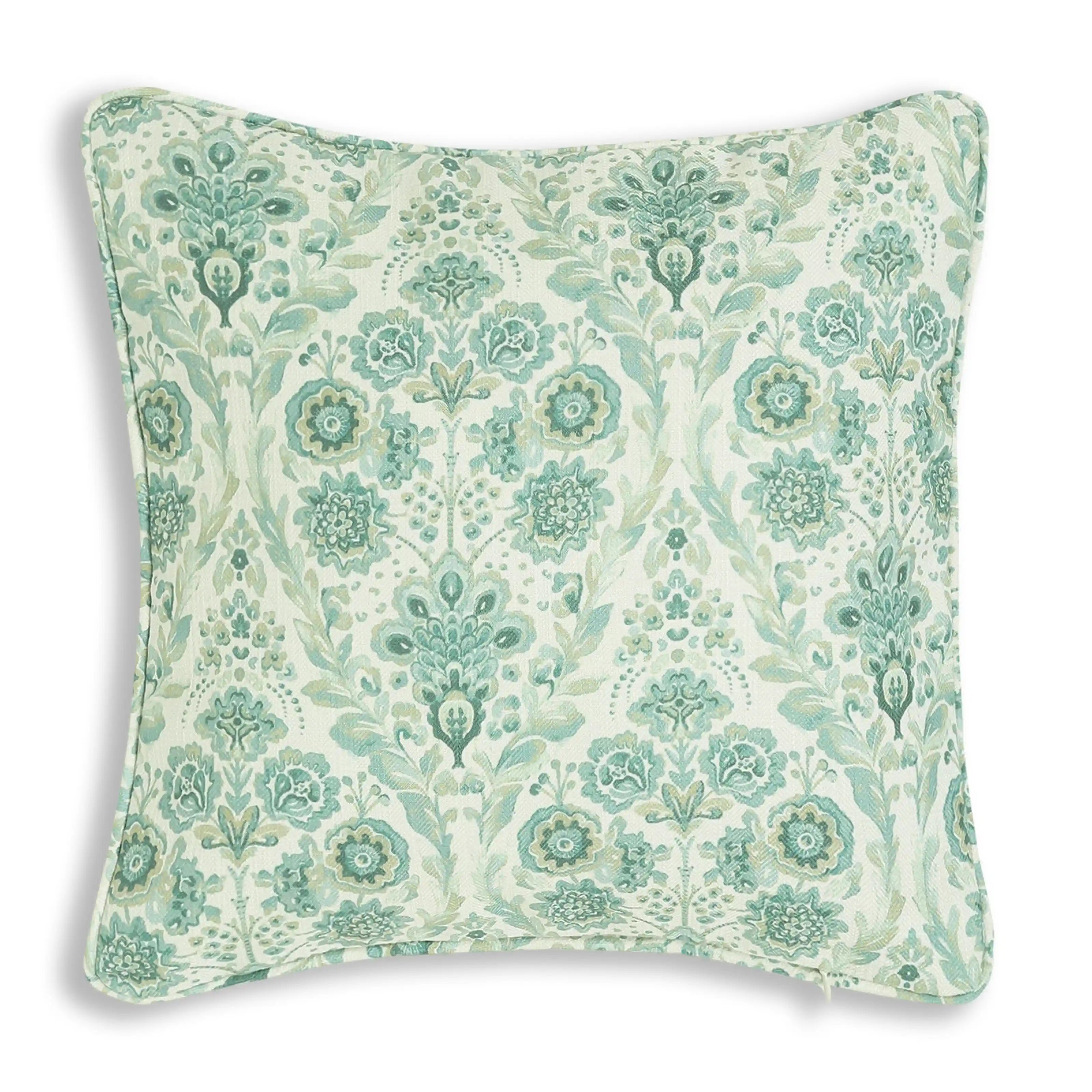 Espricia Printed Cushion Cover | Jaipuri Tales Soft Sage / Cushion Cover (41cm x 41cm)