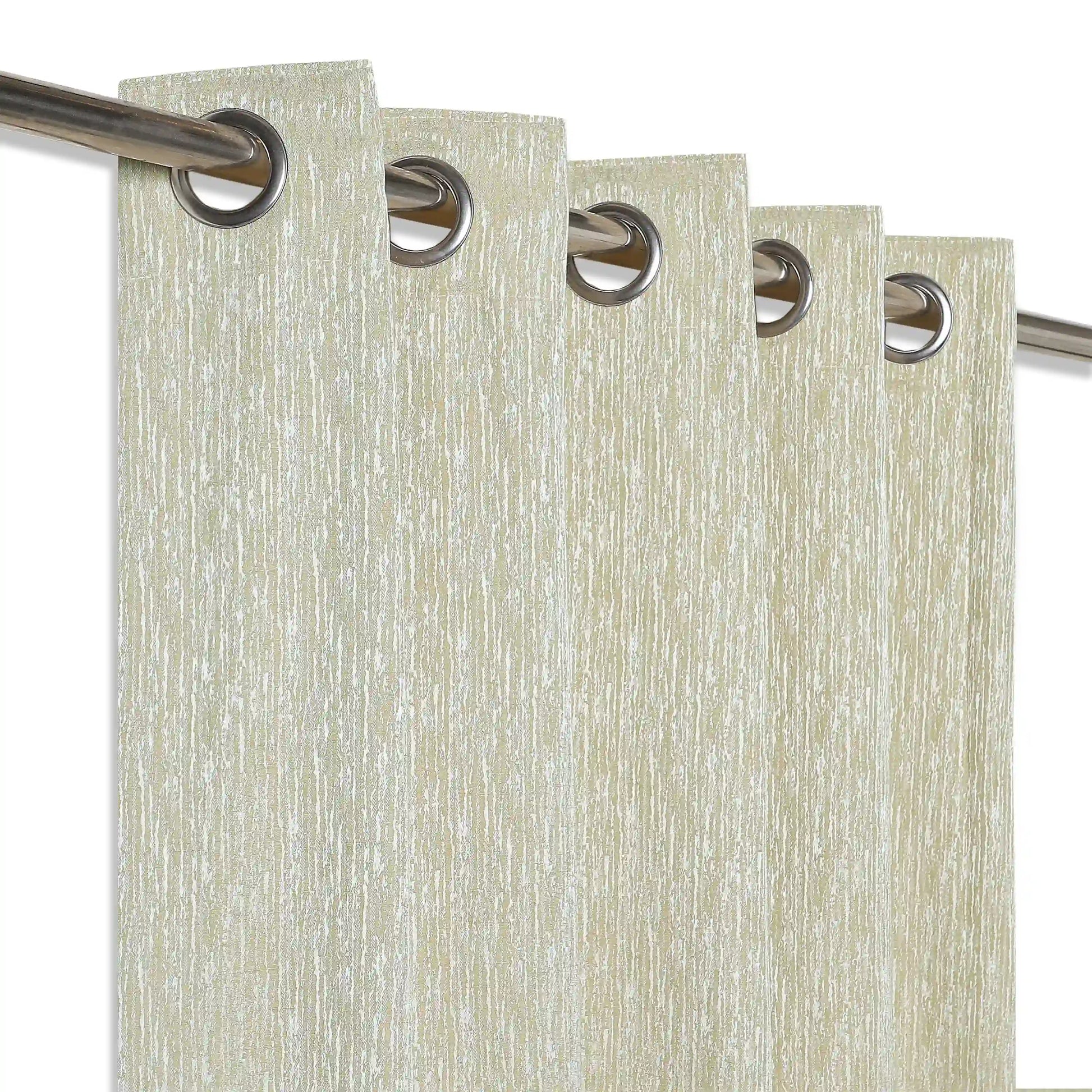 De Jacquard - Classic Set Of 2 Jacquard Readymade Curtains | Woodland Dreams Mustard / Door (7ft X 4.4ft)