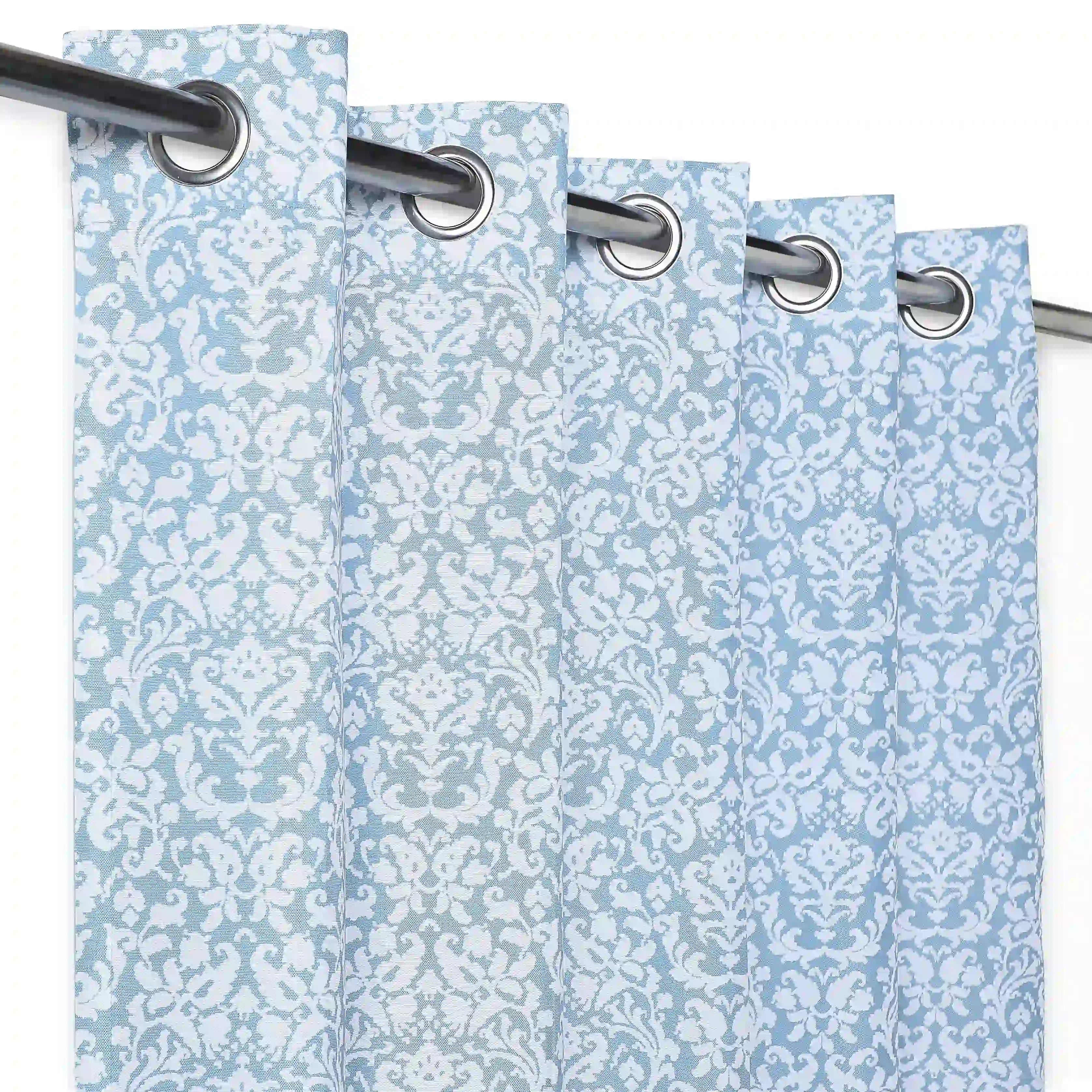 Chippa Lane Set Of 2 Printed Readymade Curtains | 
Loom Legacy Pale Blue / Window (5ft X 4.4ft)