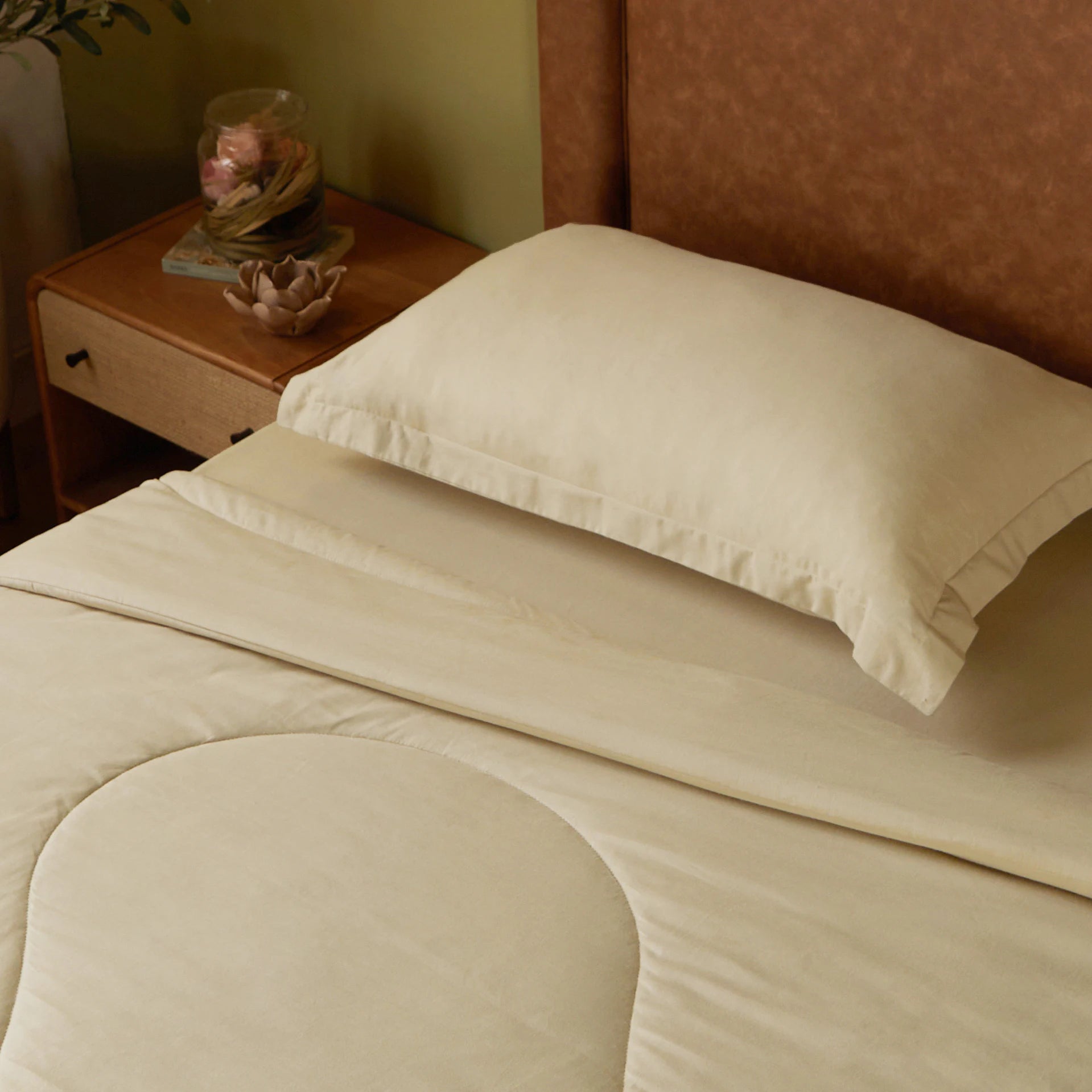 Paleto | Everyday Hues Cotton Solid Dyed 120GSM Comforter-Beige Beige / Single