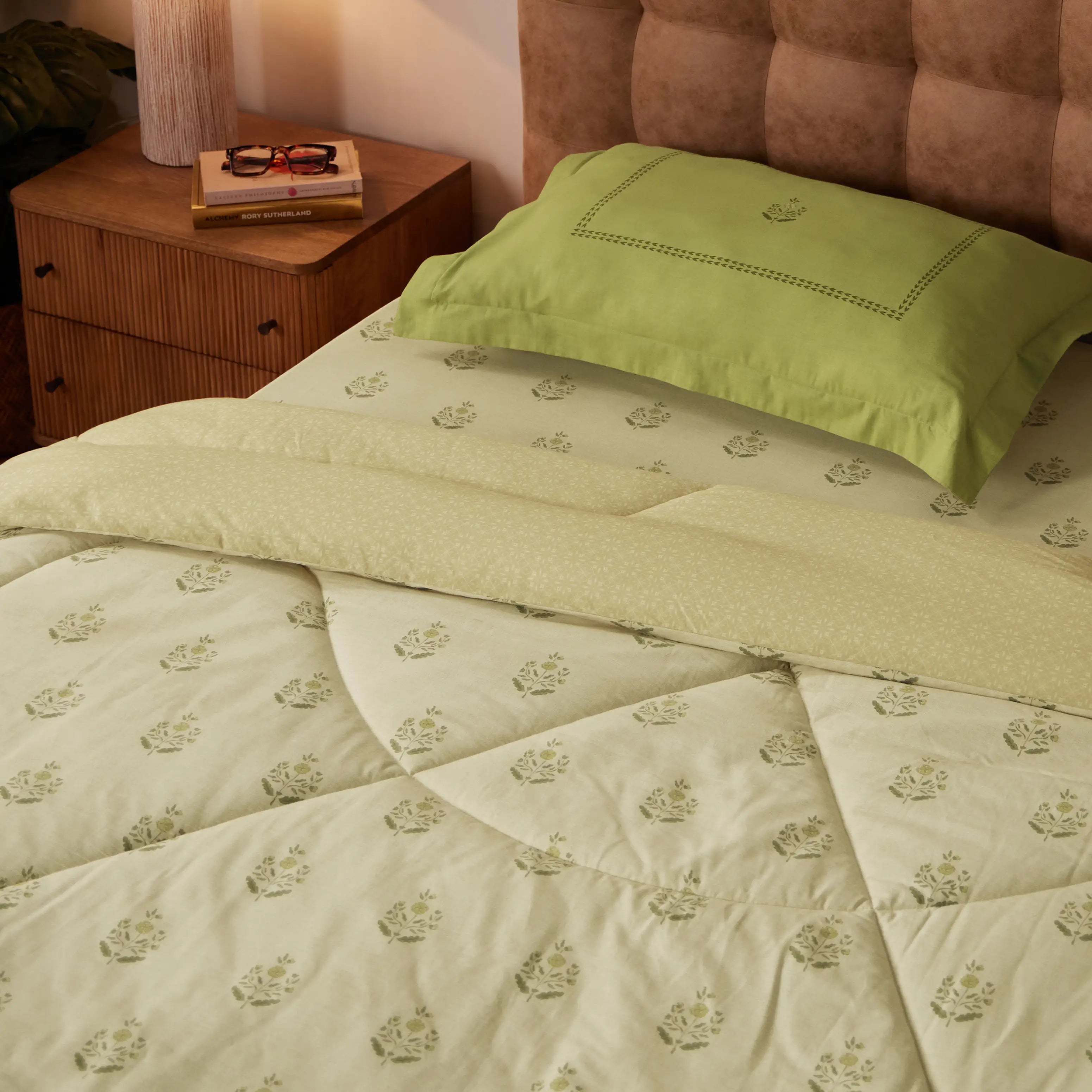 Chippa Lane 100% 120GSM Cotton Comforter Indian Moss / Single