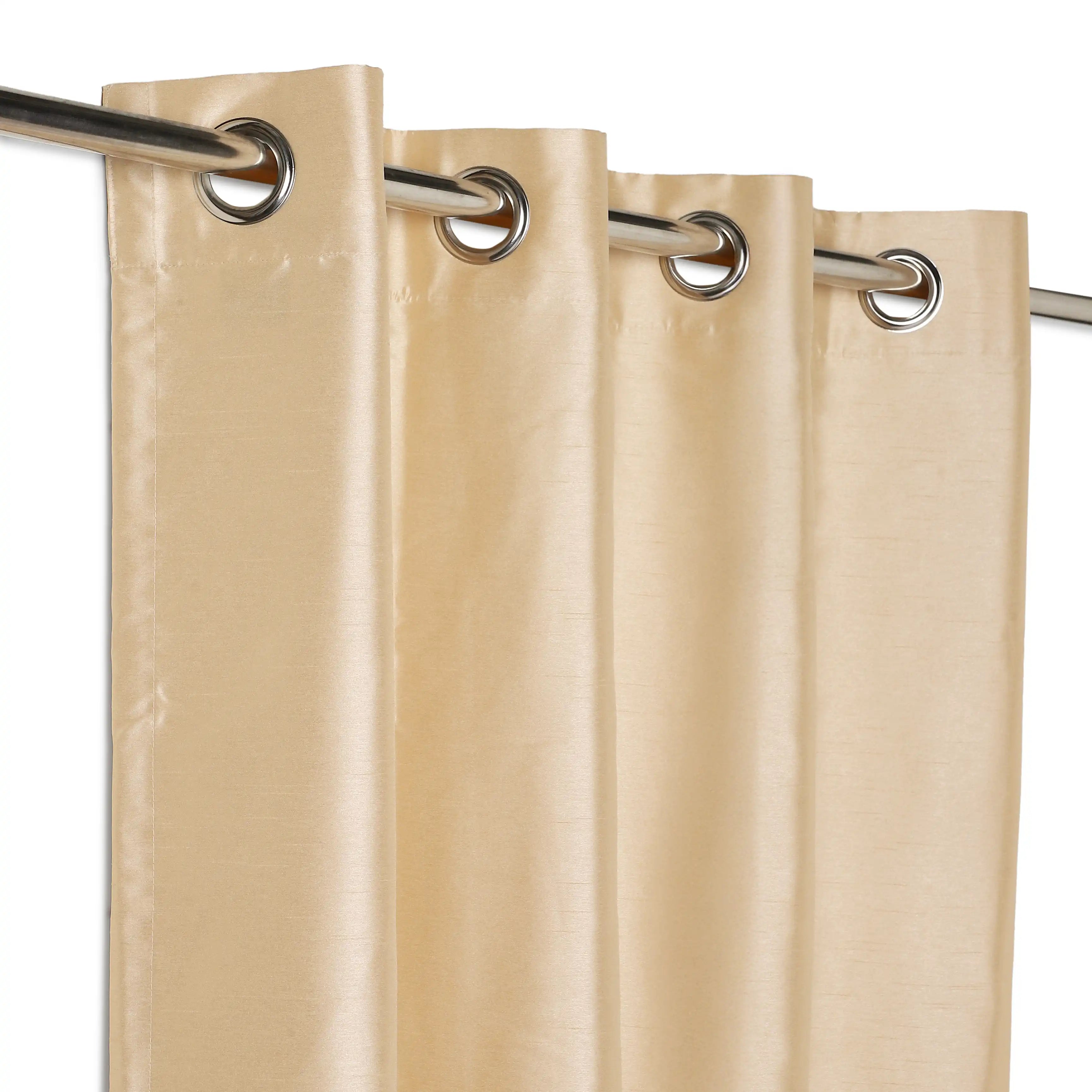 Paleto Set Of 2 Solid Readymade Curtains | Pure Hues Beige / Door (4.25ft X 7.22ft)