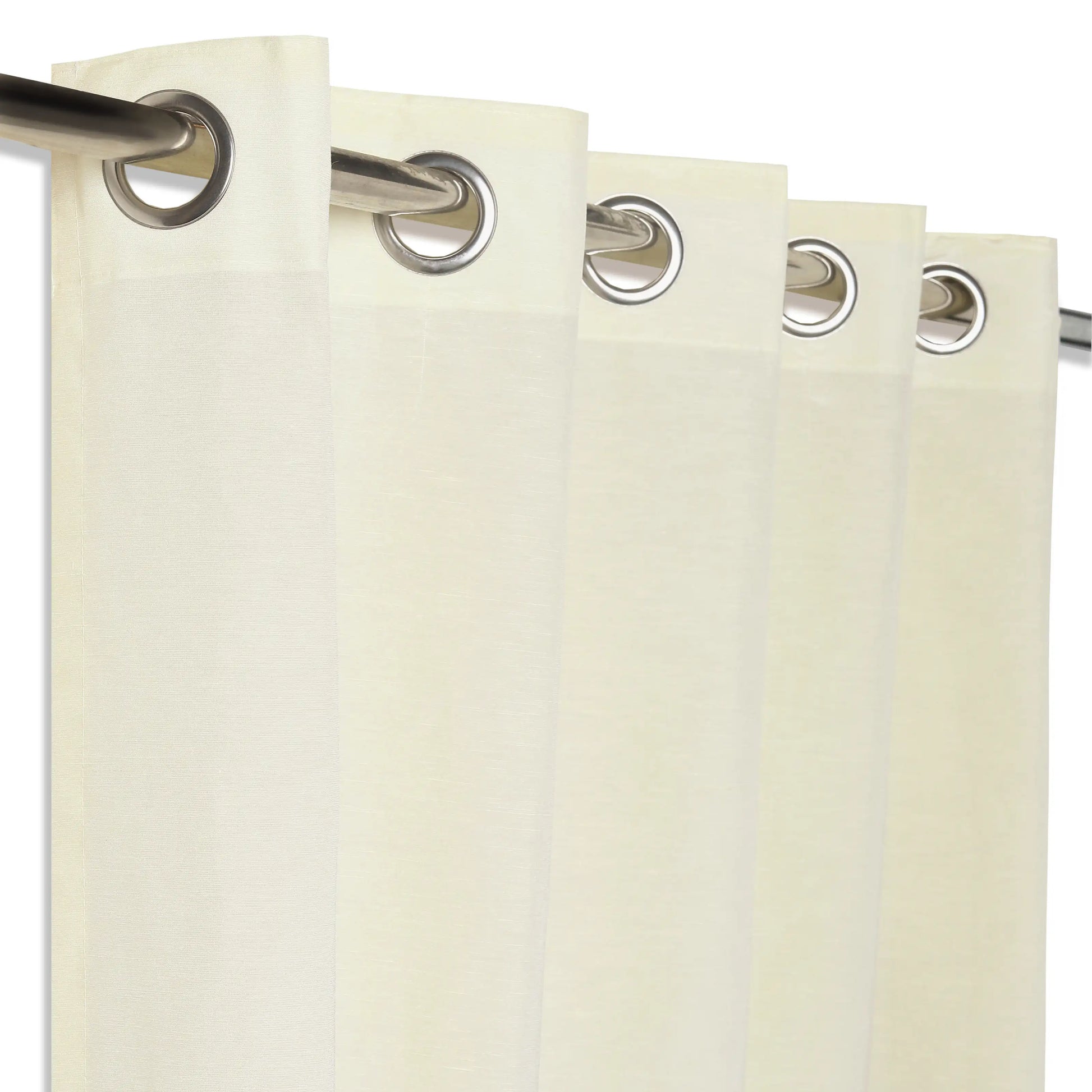 Paleto Set Of 2 Solid Readymade Curtains | Hue Harmony Pearl / Window (5ft X 4.4ft)