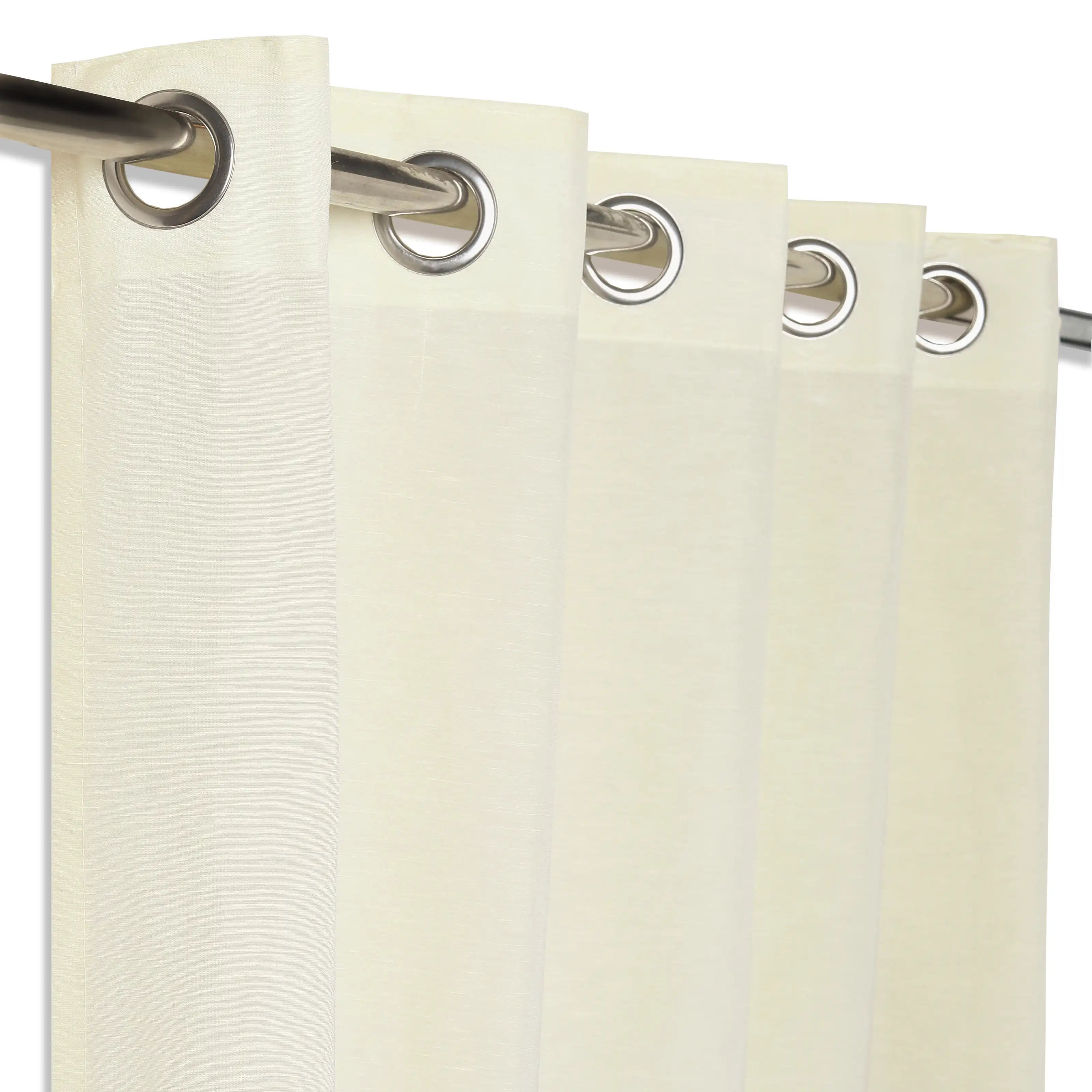 Paleto Set Of 2 Solid Readymade Curtains | Hue Harmony Pearl / Window (5ft X 4.4ft)