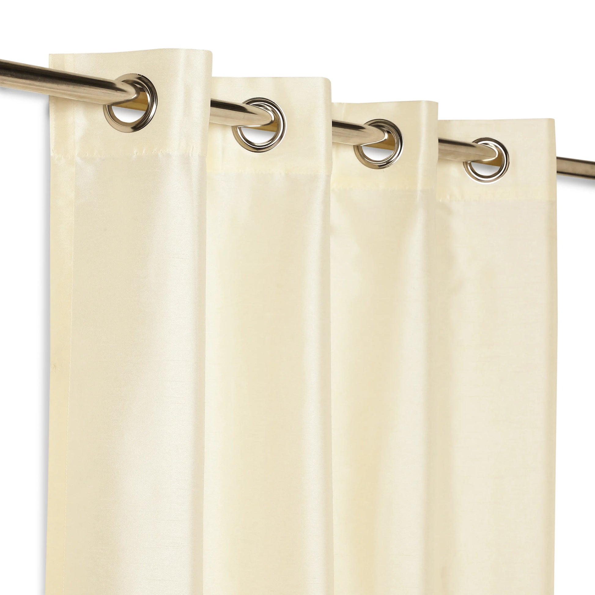 Paleto Set Of 2 Solid Readymade Curtains | Pure Hues Oatmeal / Door (4.25ft X 7.22ft)