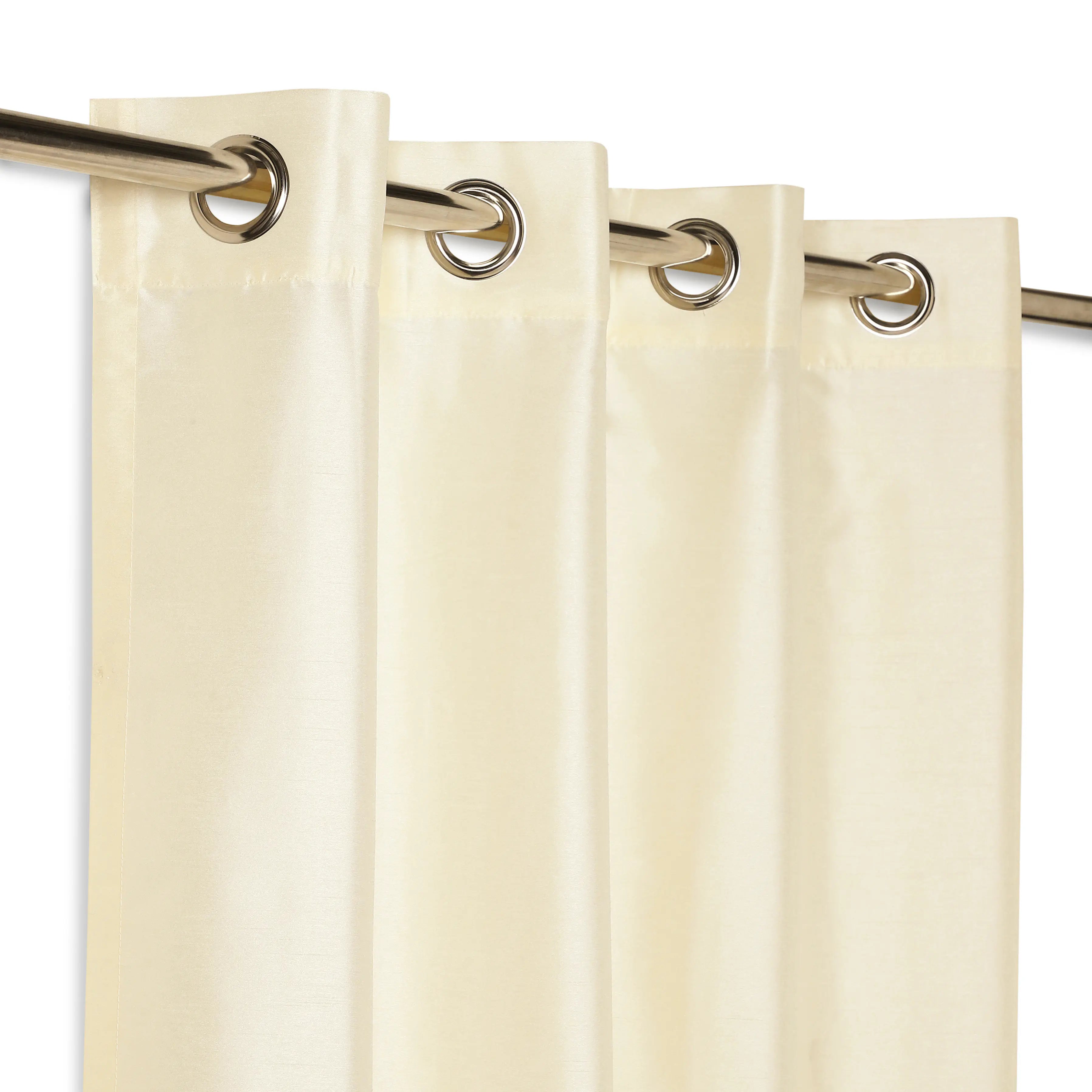 Paleto Set Of 2 Solid Readymade Curtains | Pure Hues Oatmeal / Door (4.25ft X 7.22ft)
