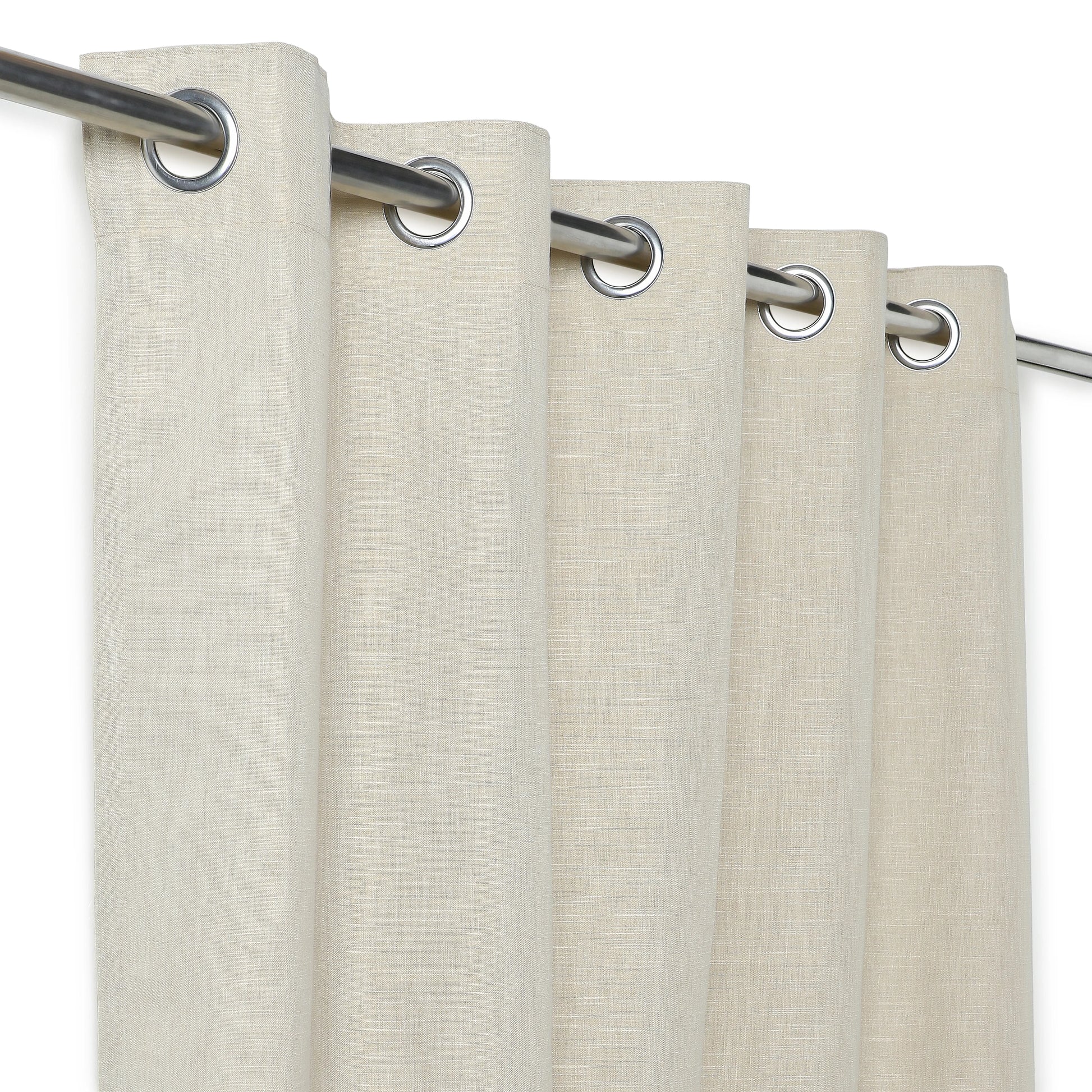 Paleto Set Of 2 Solid Readymade Curtains | Desert Tones Biscotti / Door (7ft X 4.4ft)