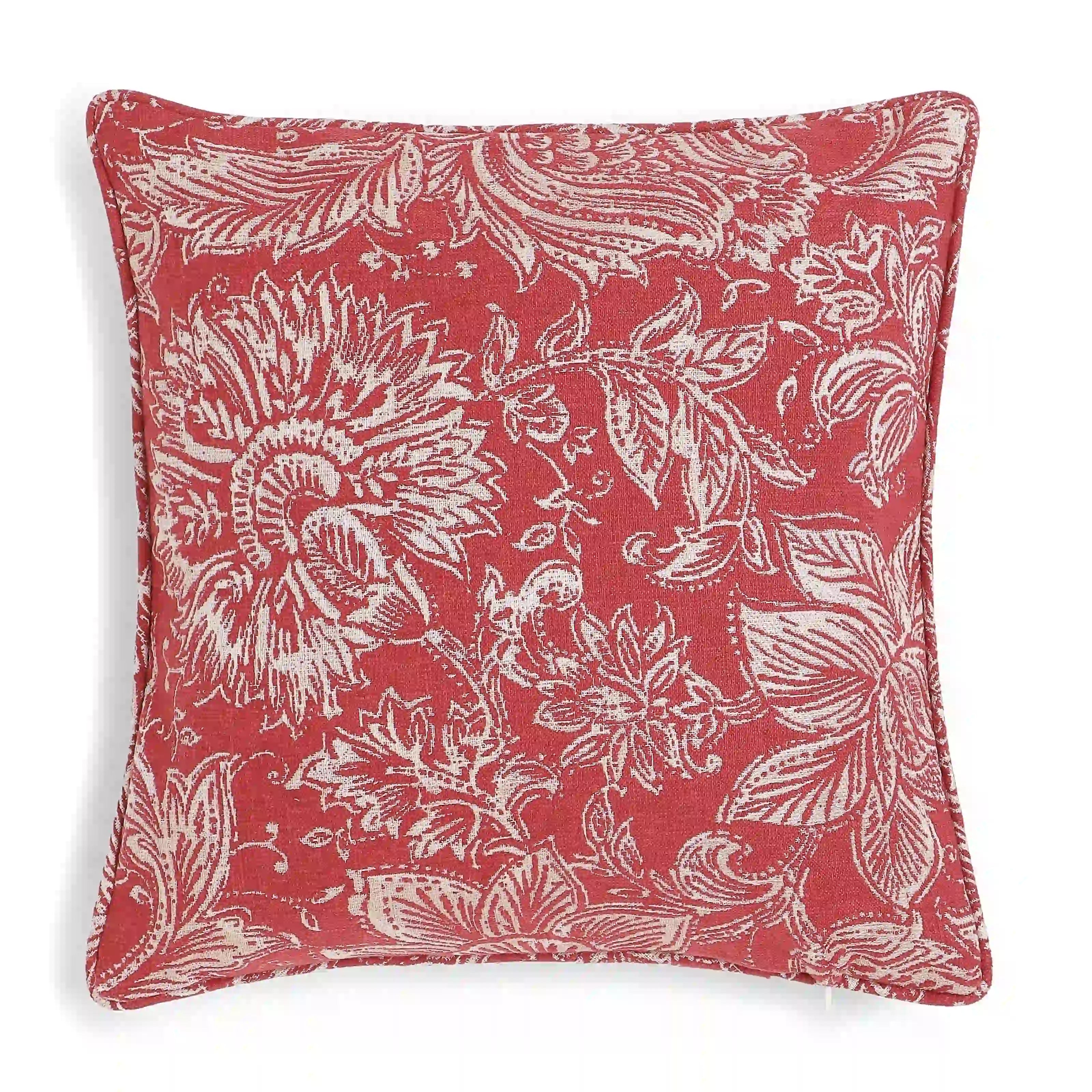 Vissencia Printed Cushion Cover | Blooming Chintz Merlot / Cushion Cover (41cm x 41cm)