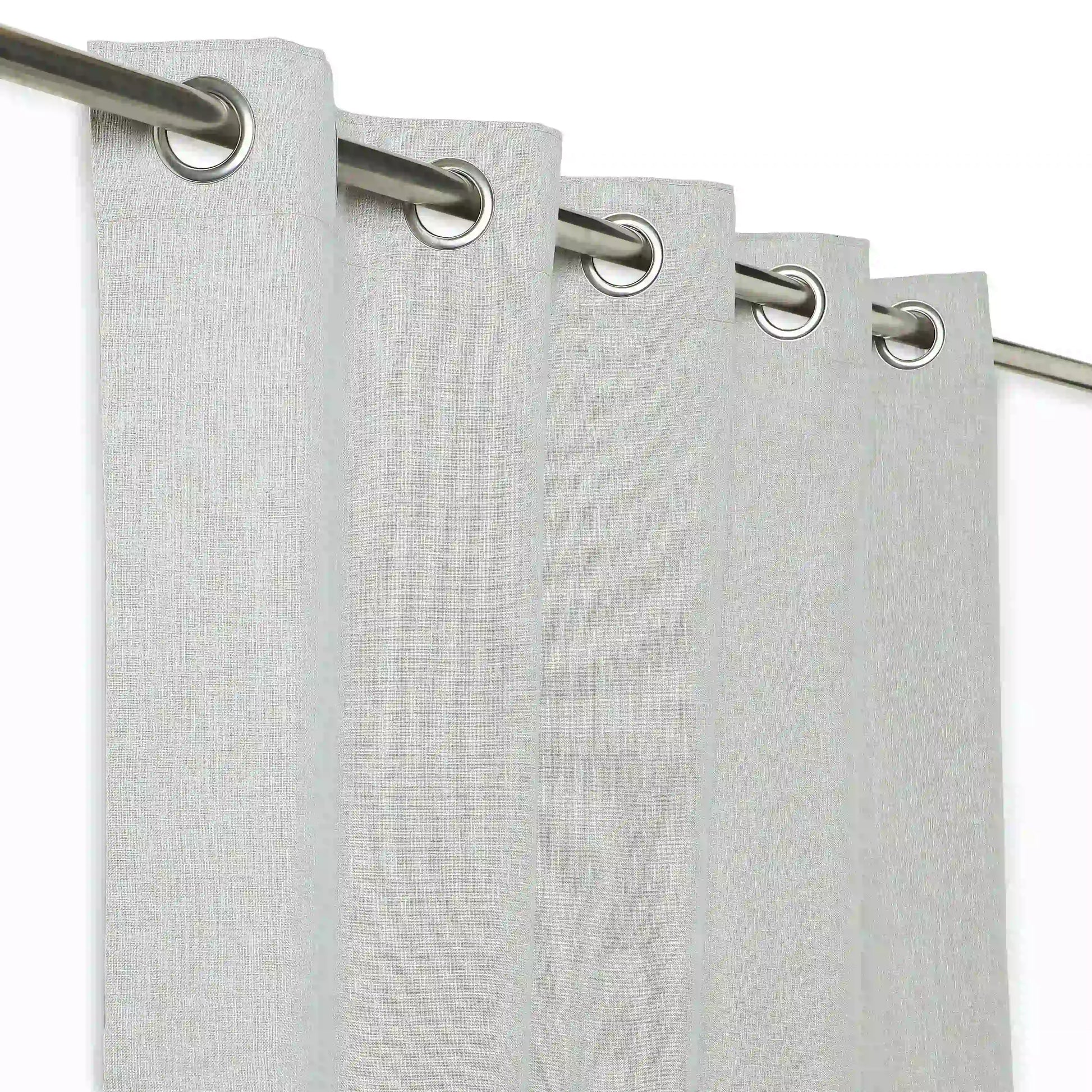 Paleto Set Of 2 Solid Readymade Curtains | Desert Tones Stone Relic / Window (5ft X 4.4ft)
