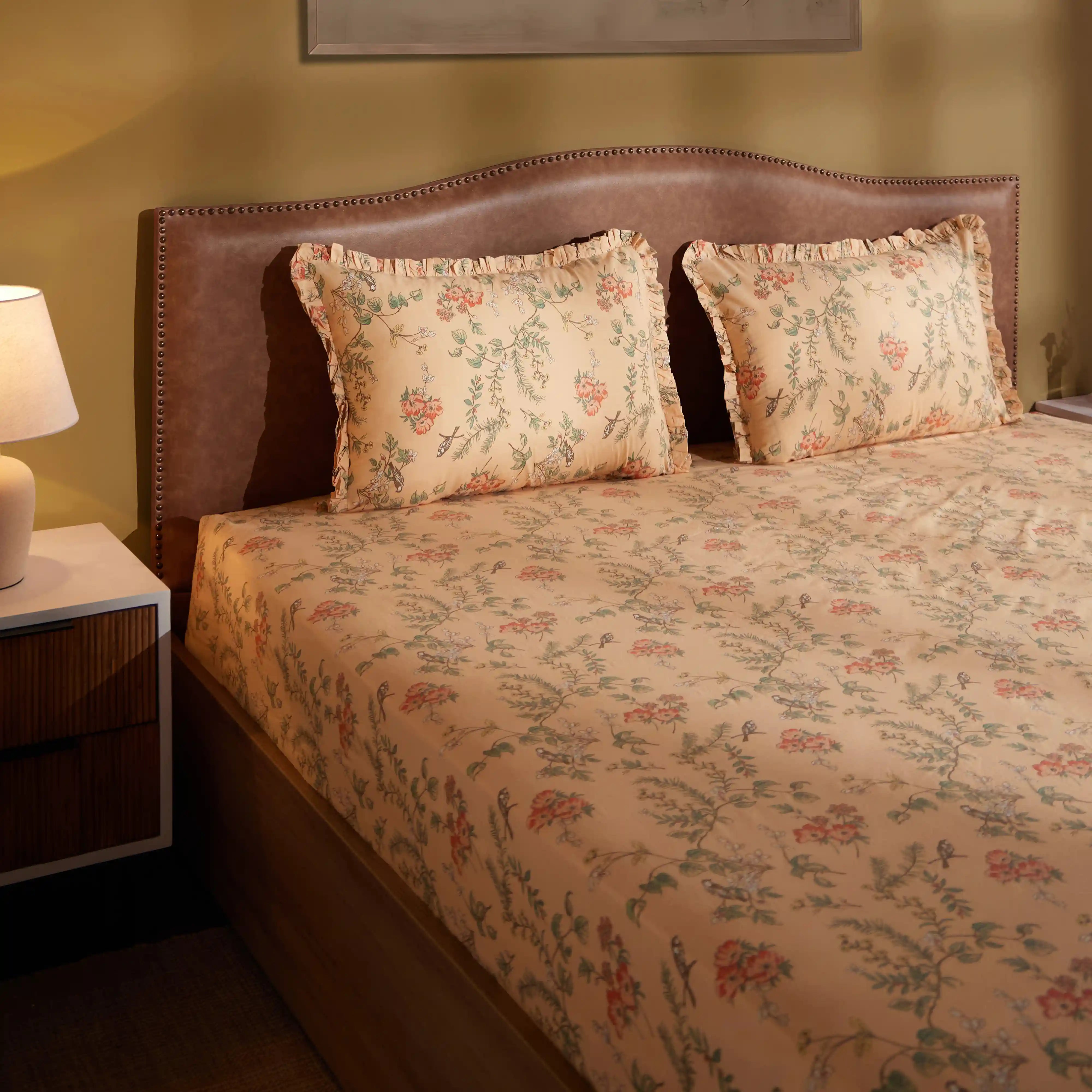 Bloomshire Luxe 100% Cotton King Fitted Sheet Set Peach / King
