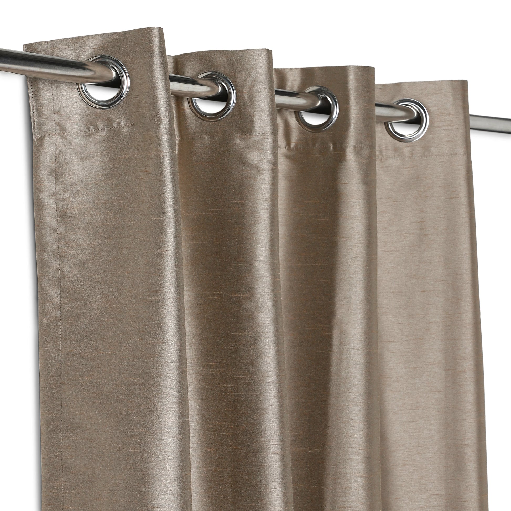 Paleto Set Of 2 Solid Readymade Curtains | Pure Hues Brown / Door (4.25ft X 7.22ft)