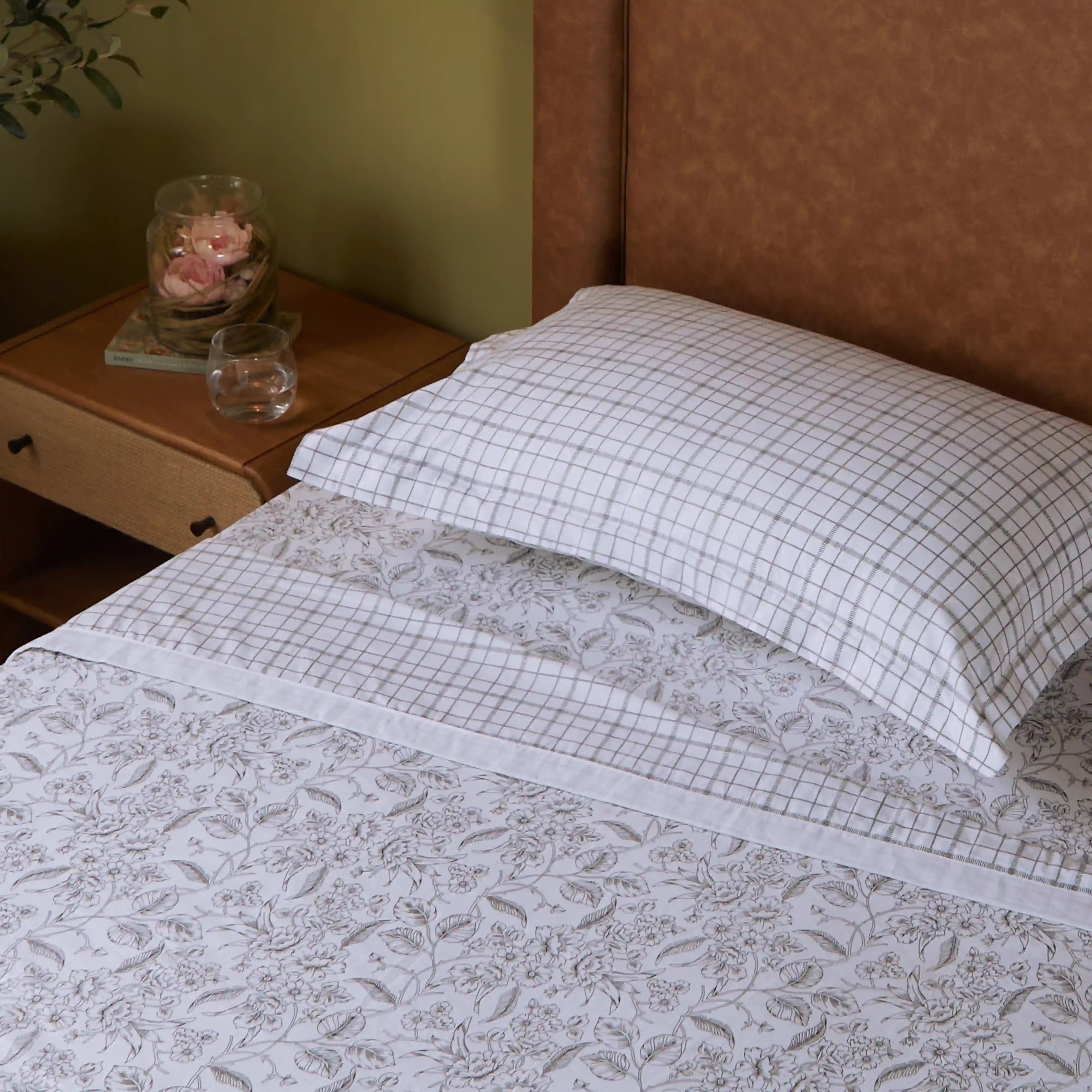 Mishella Printed Charcoal Bloom Dohar Charcoal Bloom / Single