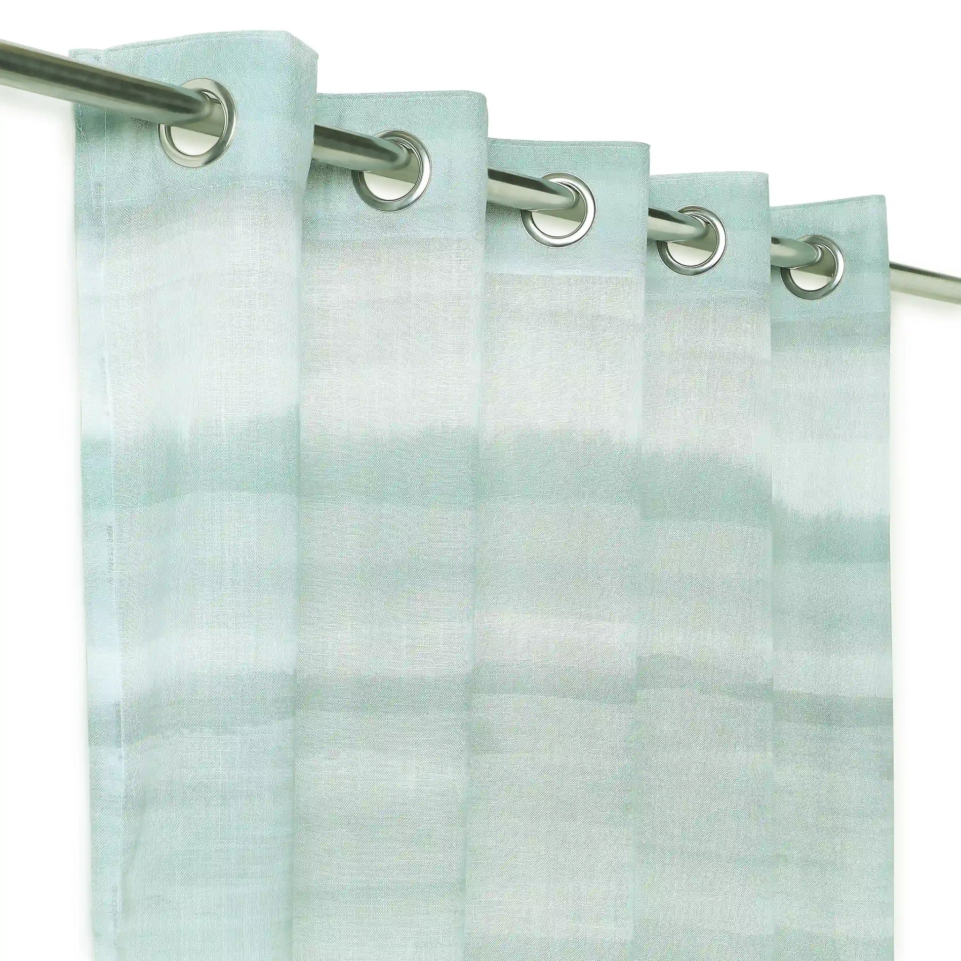 Meriga Set Of 2 Sheer Readymade Curtains | 
Ethereal Waves Jade / Door-XL (9ft X 4.4ft)