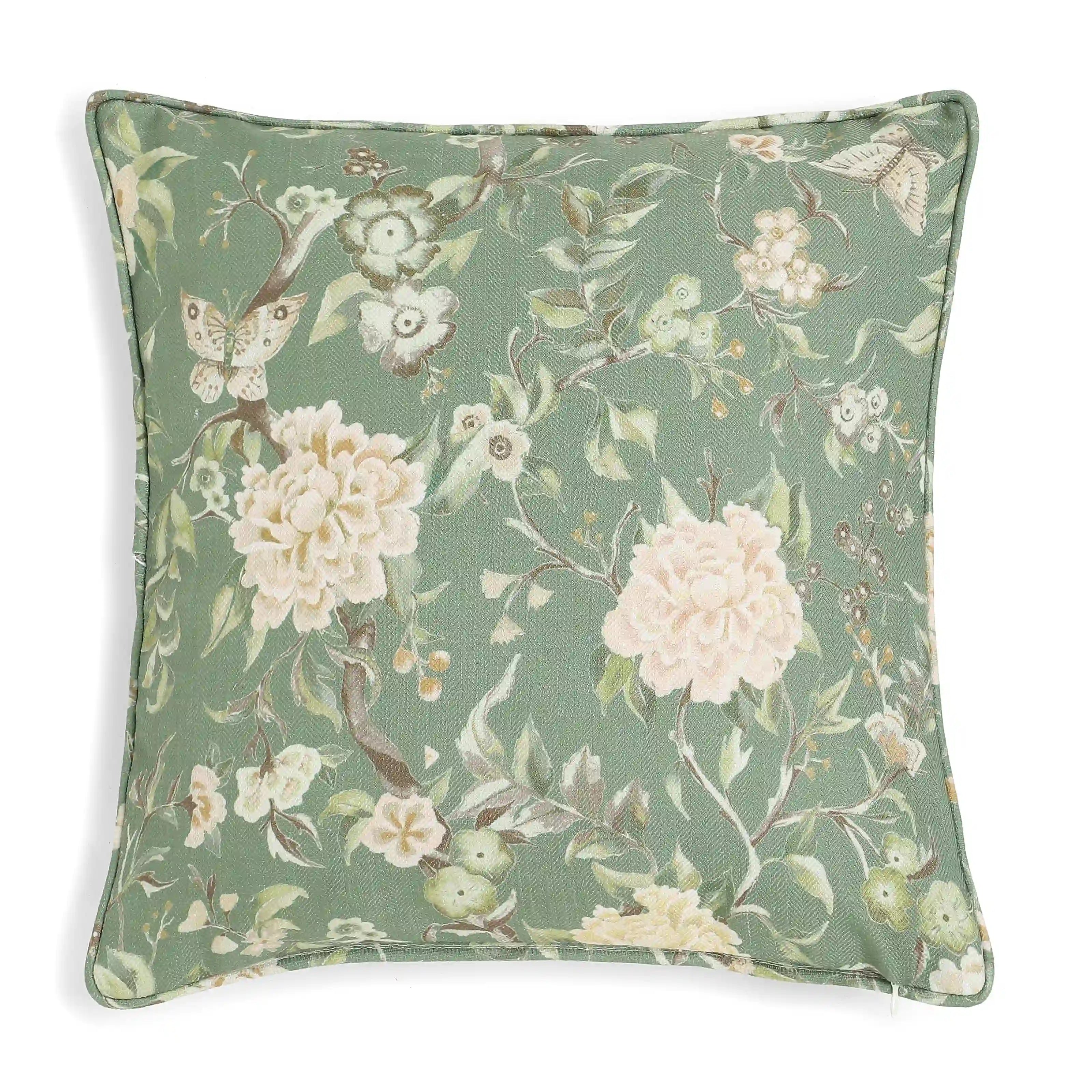 Espricia Printed Cushion Cover | Gardenia Herbal Green / Cushion Cover (41cm x 41cm)