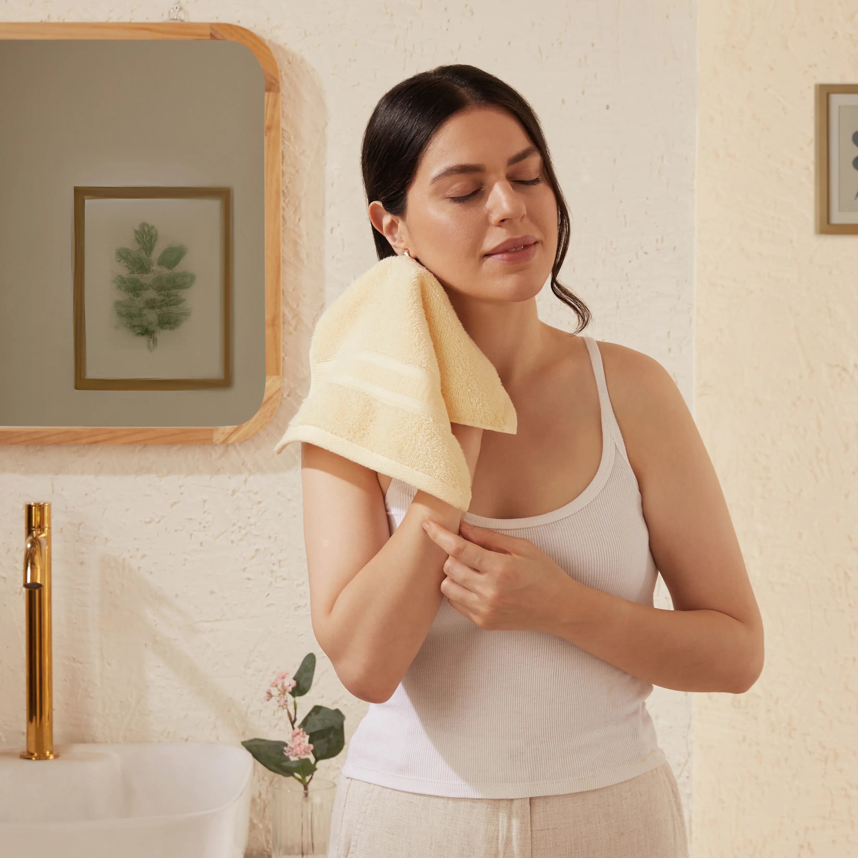 Pelushe Zero Twist 100% Cotton Face Towel Buttercream / Face Towel (30cm x 30cm)