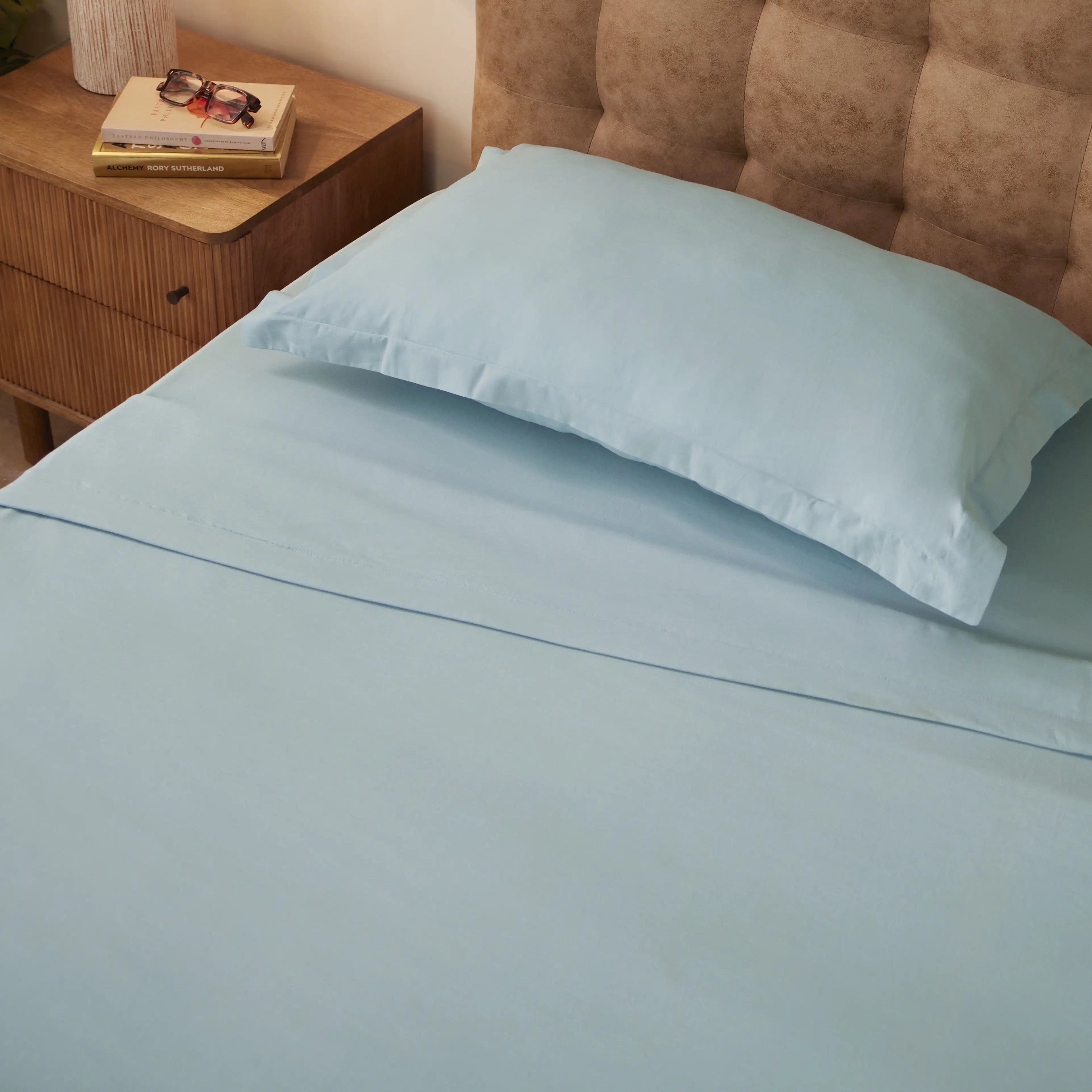 Paleto | Everyday Hues Cotton Solid Dyed Dohar with Super Soft Flannel Layering-Blue Sky Blue Sky / Single